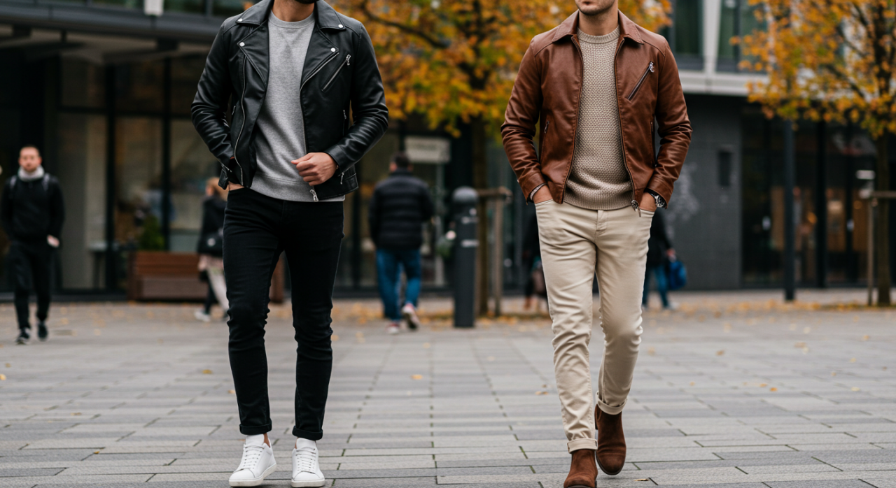 Siyah ve Kahverengi Deri Ceket Kombinleri | Baharlık ve Kışlık Şıklığın Rehberi
