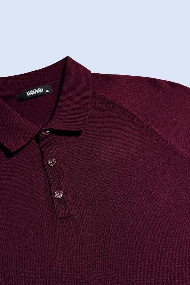 Bordo Polo Yaka Triko Tişört
