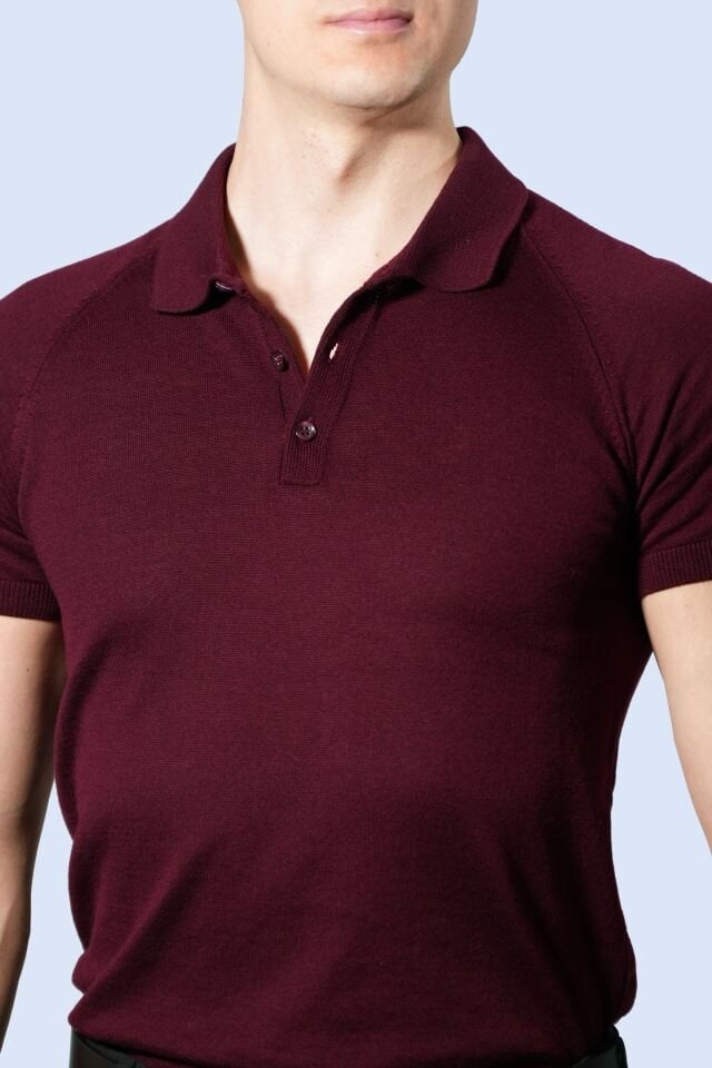 Bordo Polo Yaka Triko Tişört