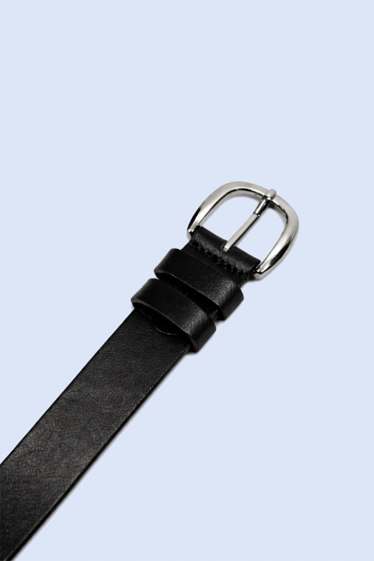 Vintage Tasarım Siyah Deri Kemer