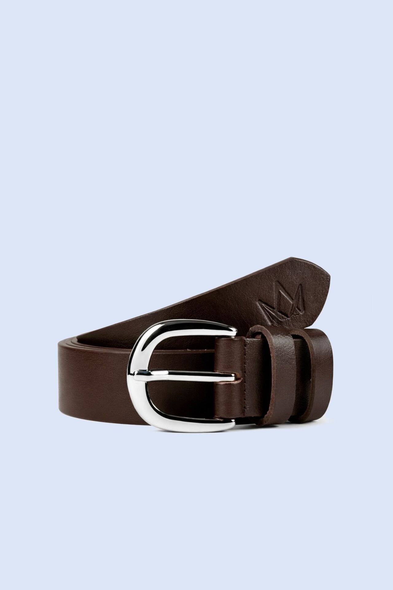 Vintage Tasarım Kahverengi Deri Kemer