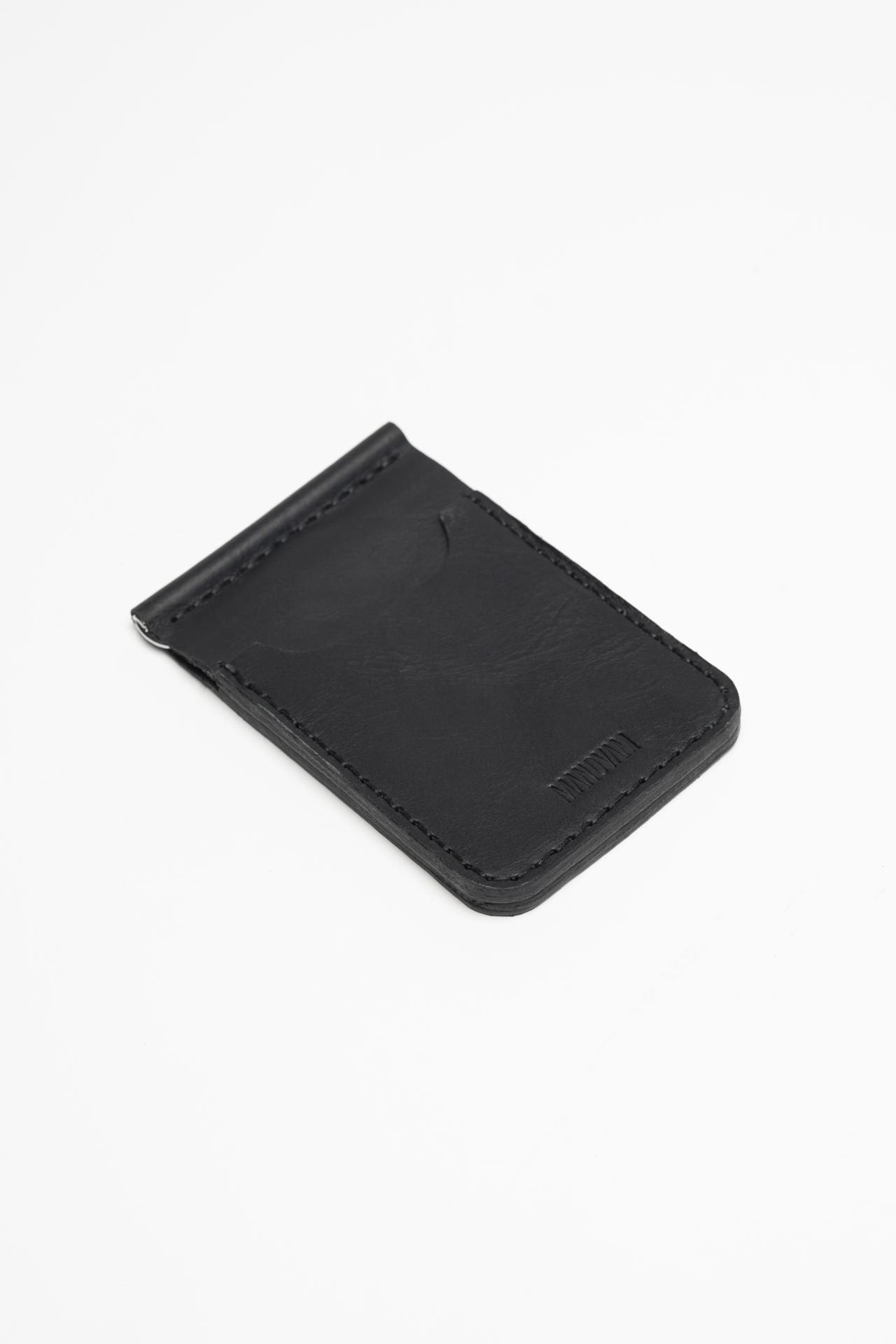 Siyah El Yapımı Deri Kartlık