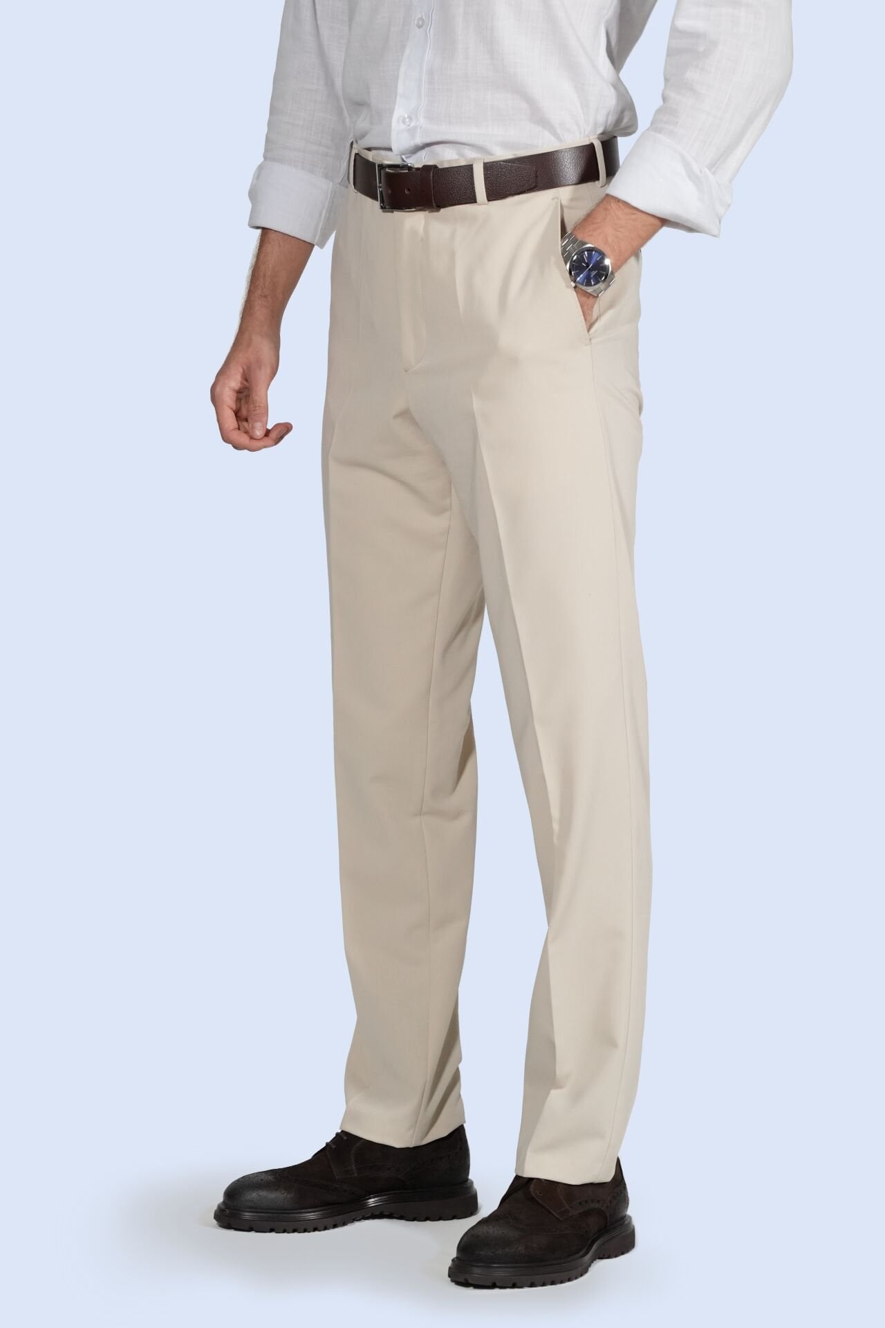Klasik Bej Kumaş Pantolon/Manovam Premium