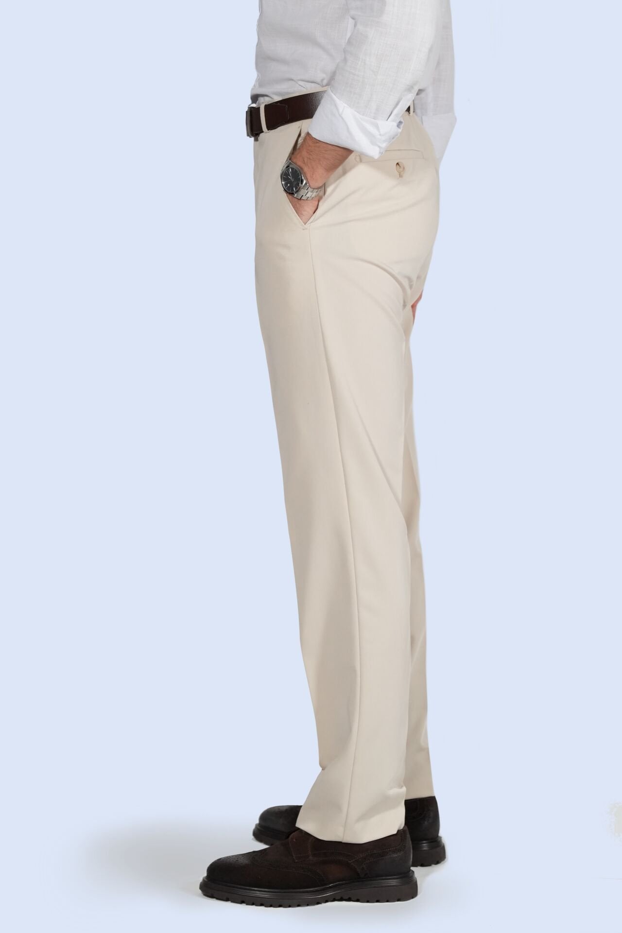 Klasik Bej Kumaş Pantolon/Manovam Premium