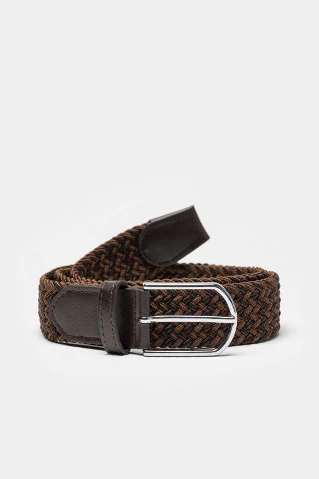 Esnek Örgü Kemer Kahverengi & Siyah