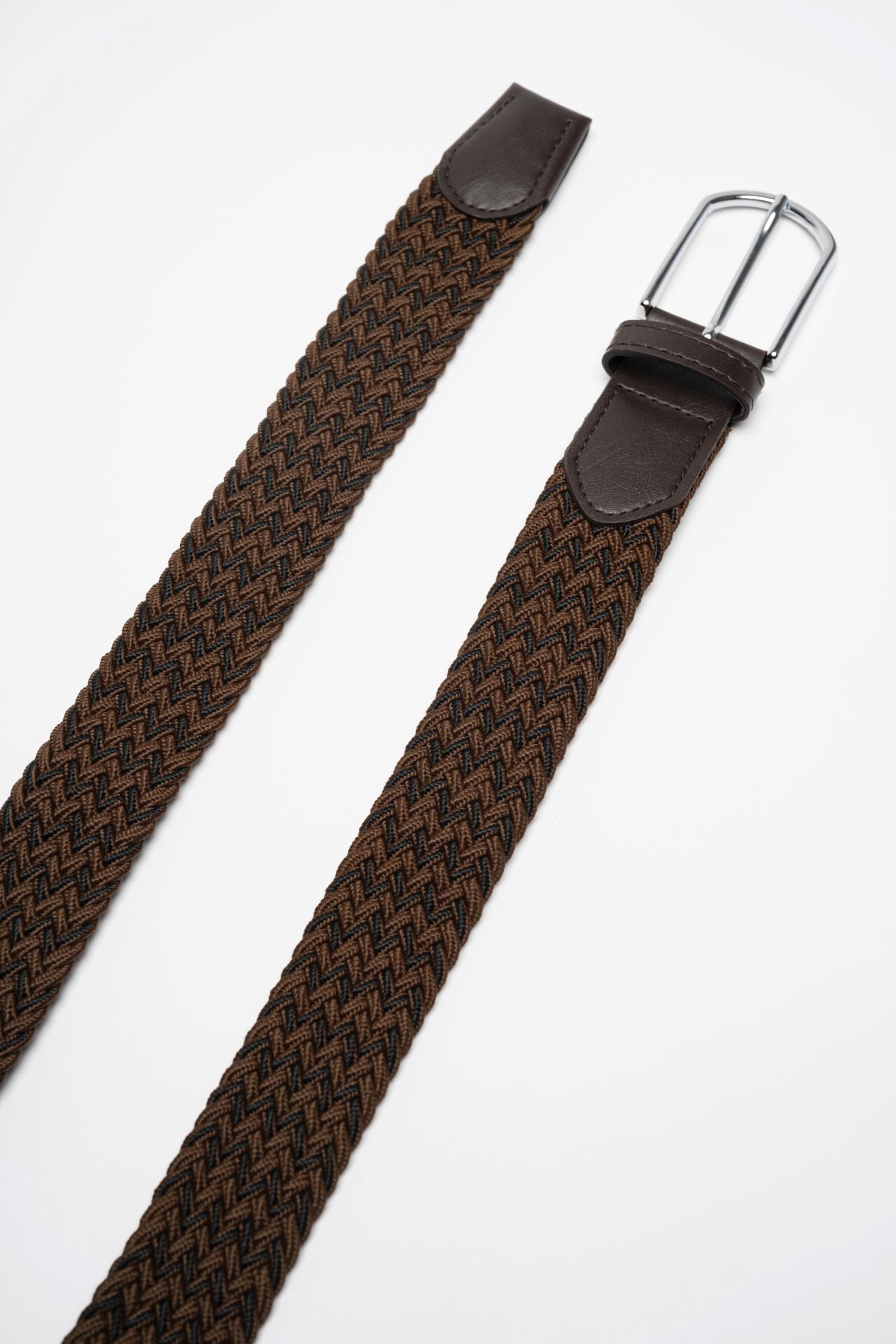 Esnek Örgü Kemer Kahverengi & Siyah