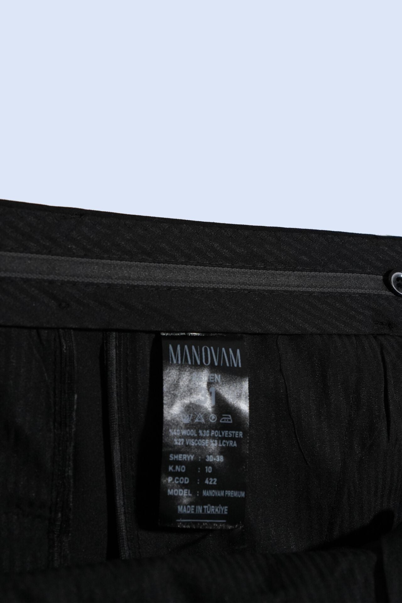 Siyah Klasik Kumaş Pantolon/Manovam Premium