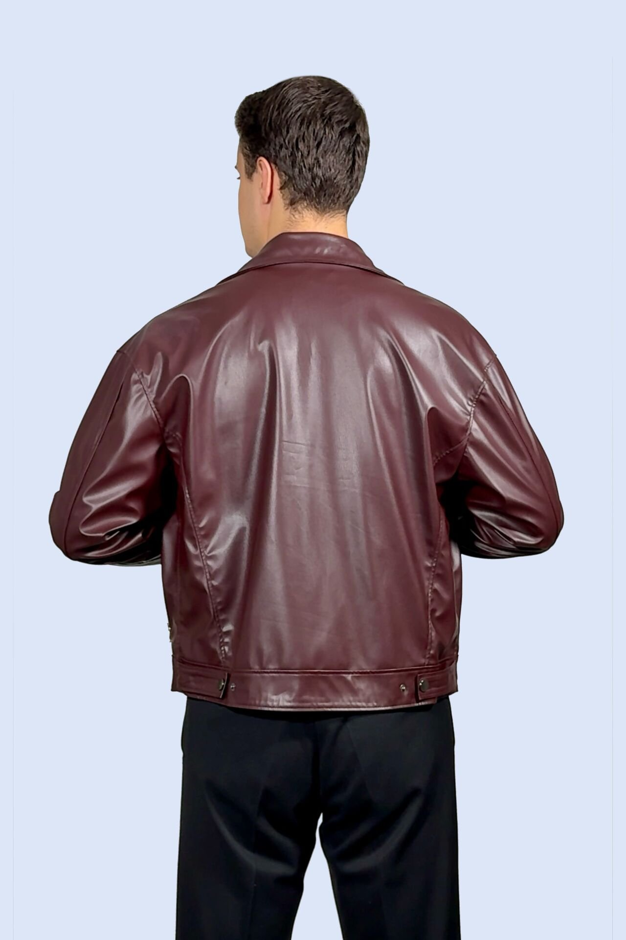 Bordo Suni Deri Ceket