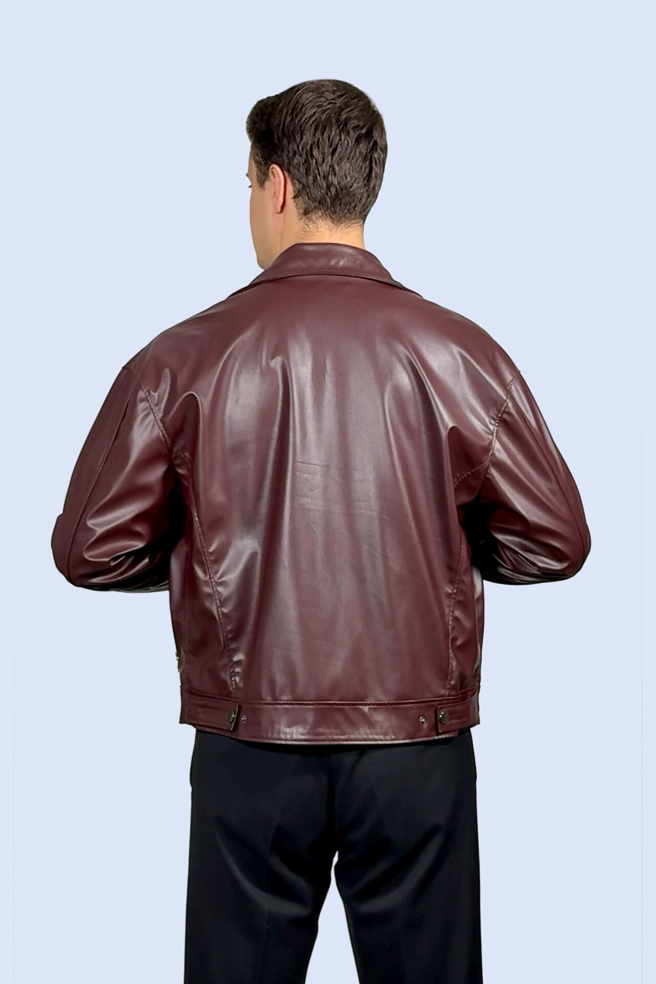 Bordo Suni Deri Ceket