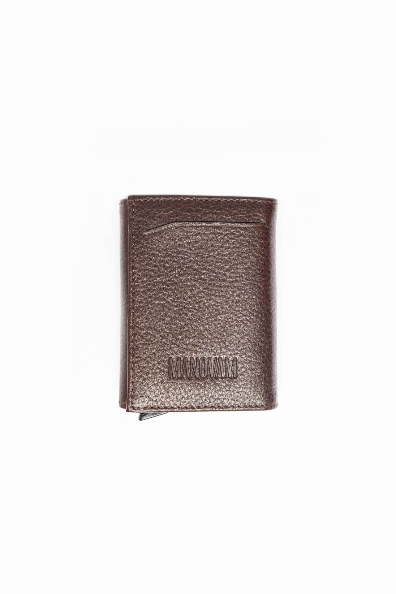 Kahverengi Deri Mekanizmalı Cüzdan