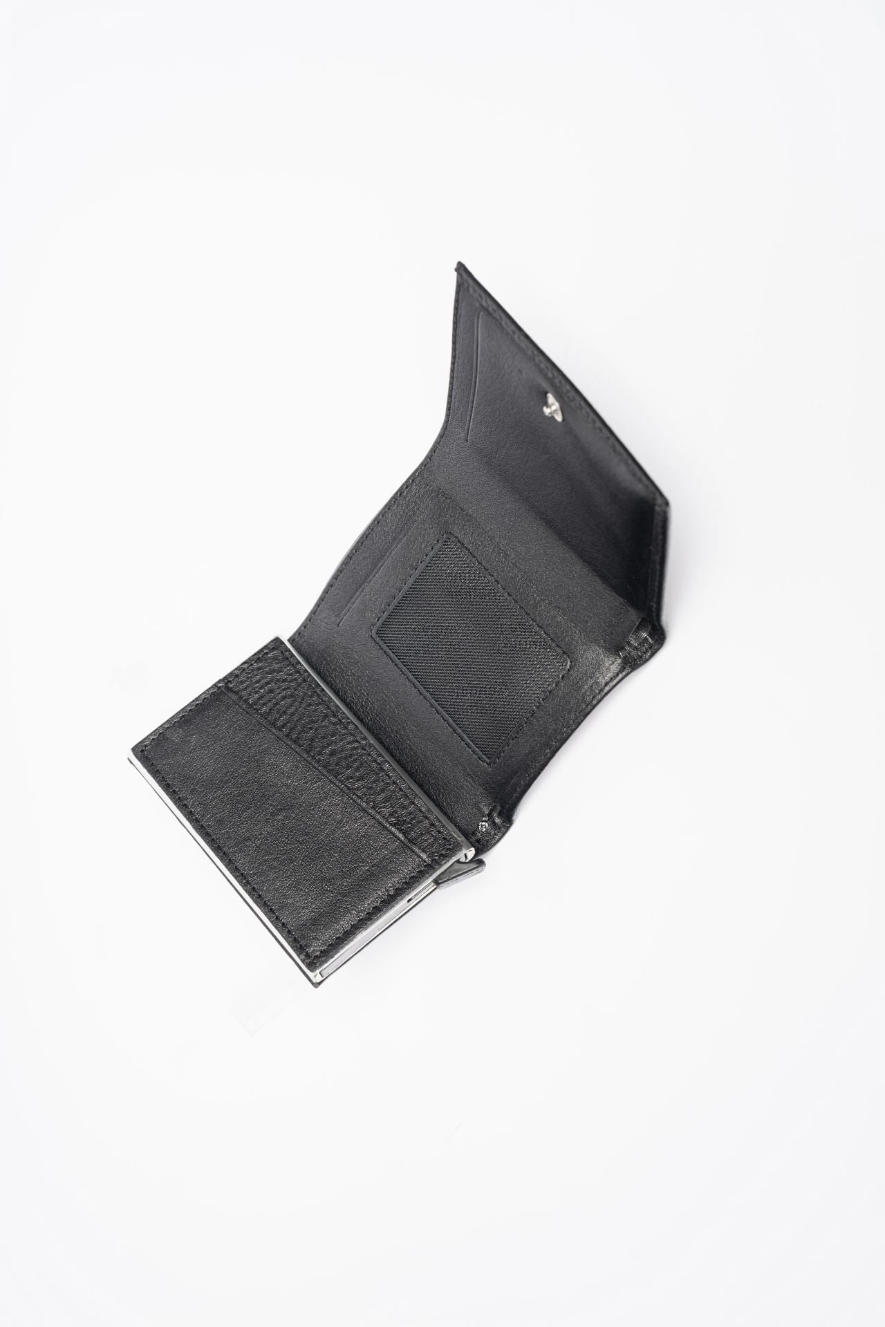 Siyah Deri Mekanizmalı Cüzdan
