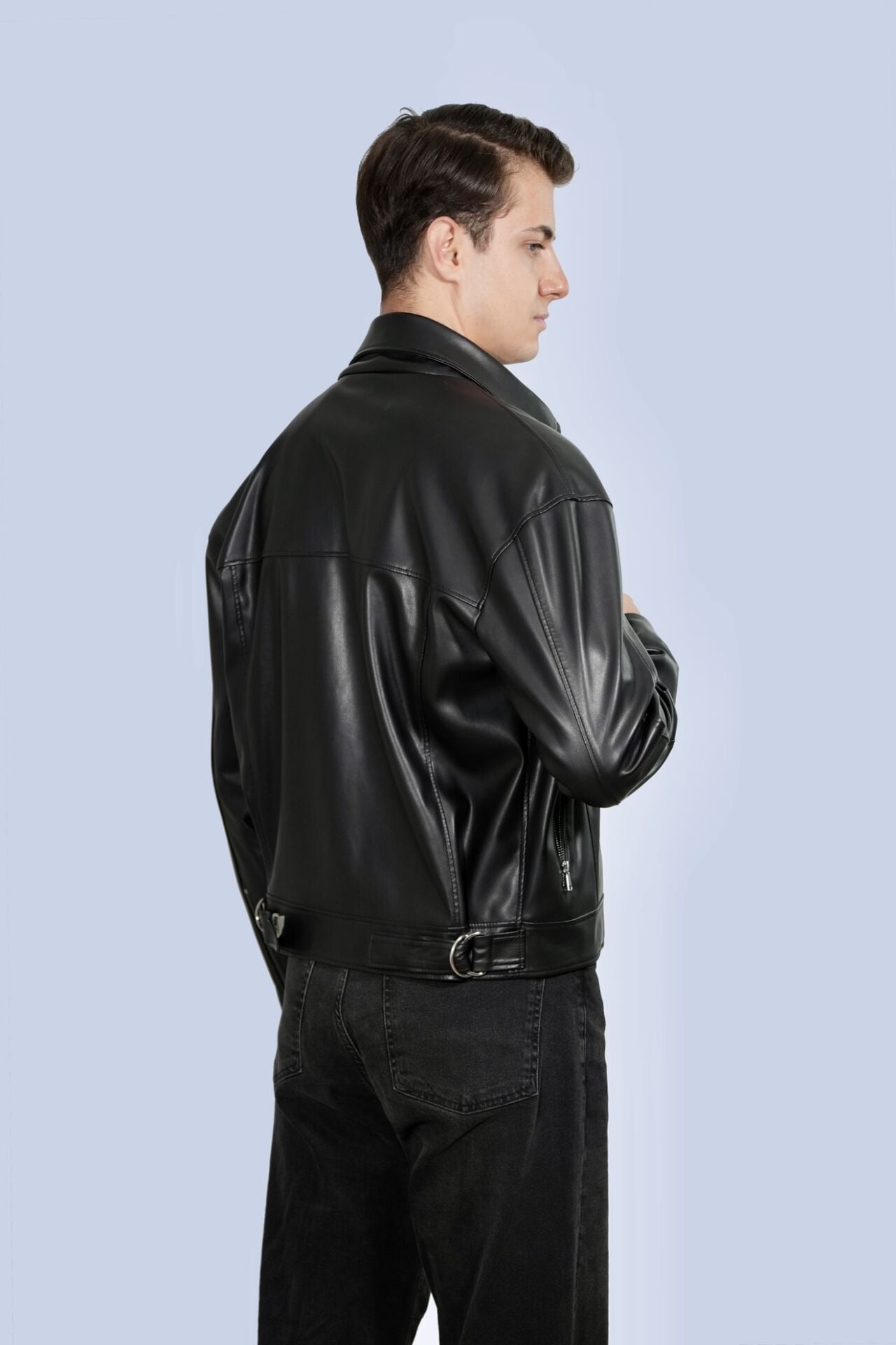 Siyah Suni Deri Ceket