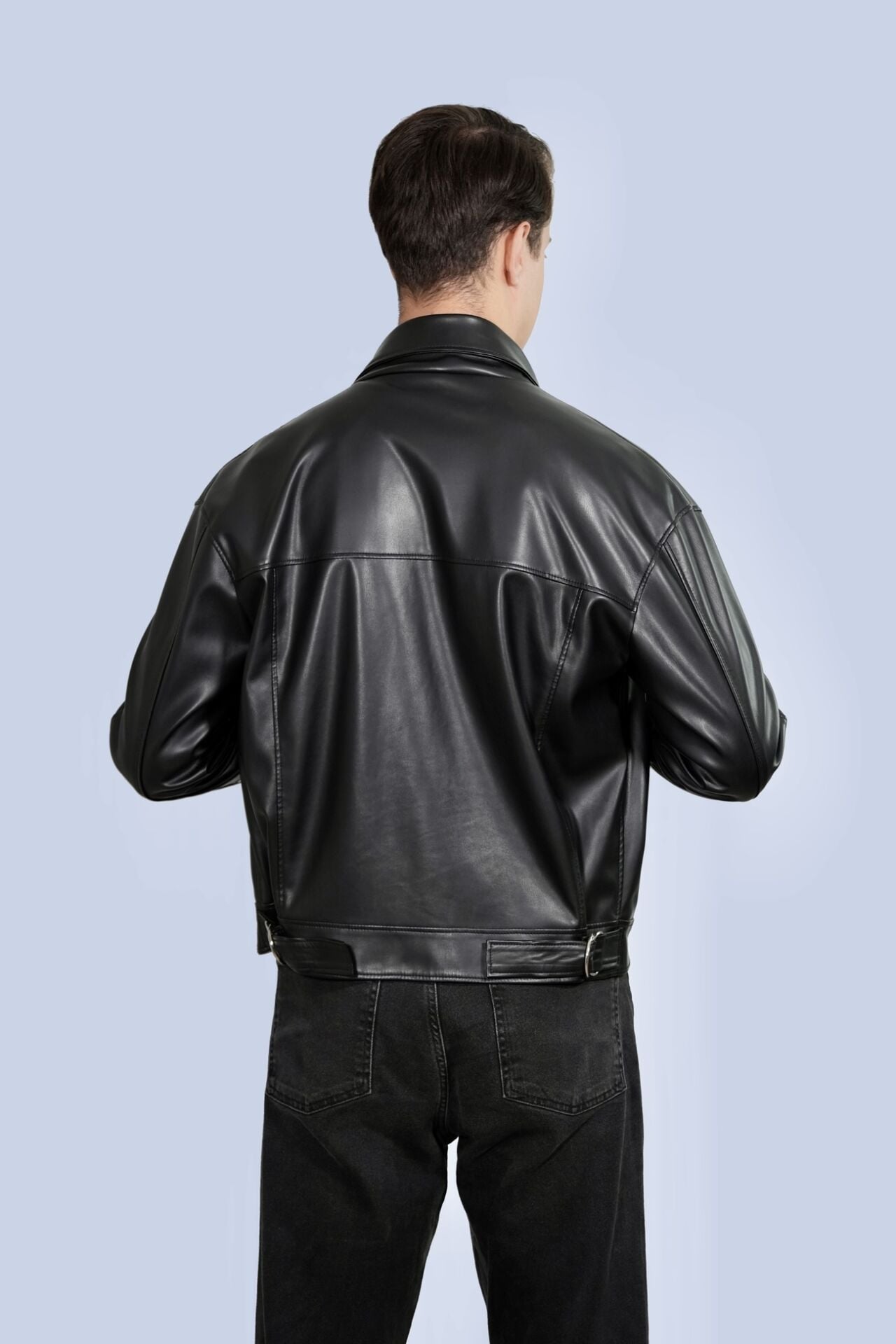 Siyah Suni Deri Ceket