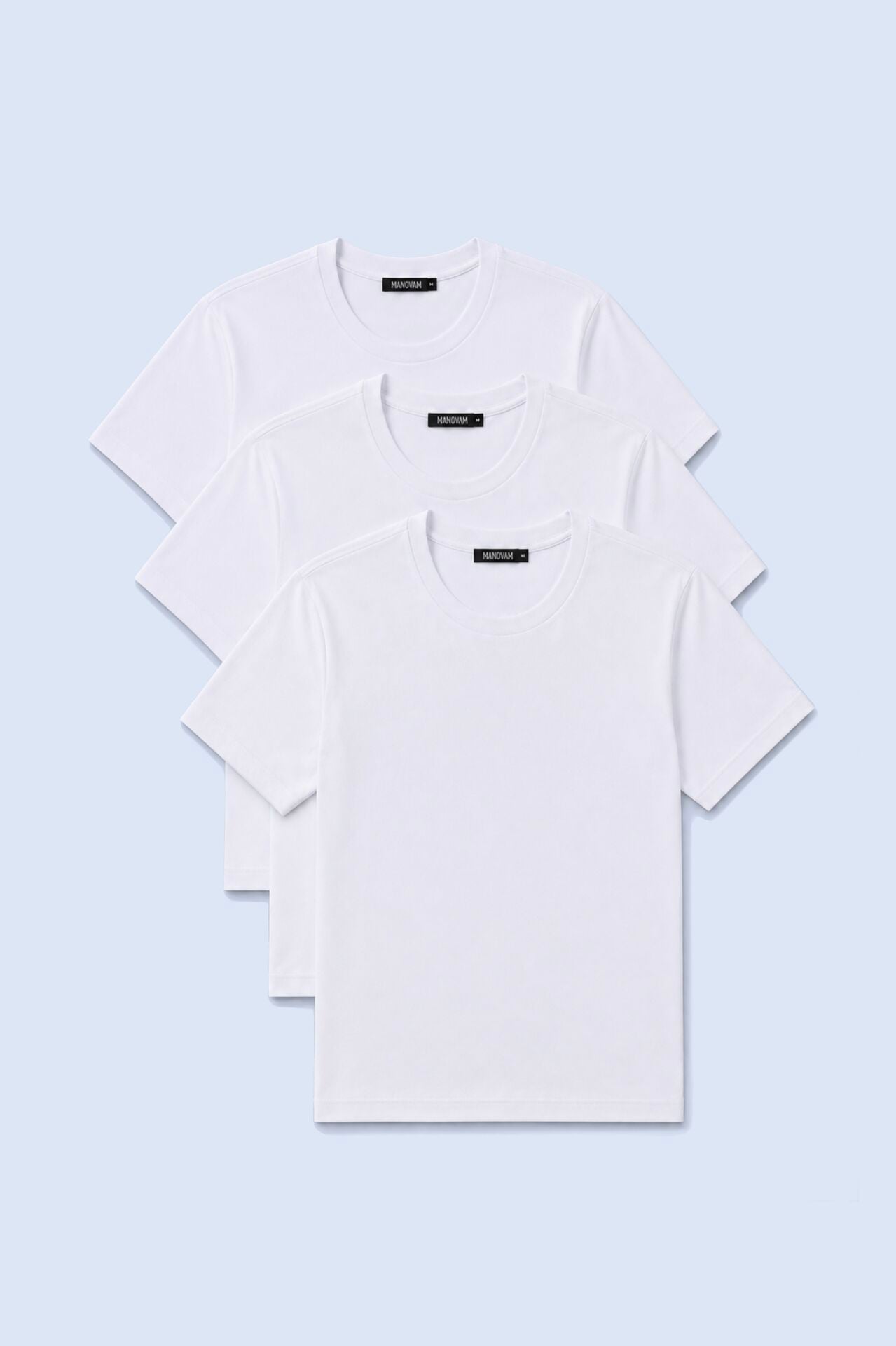 3'lü Basic Beyaz Tişört Set