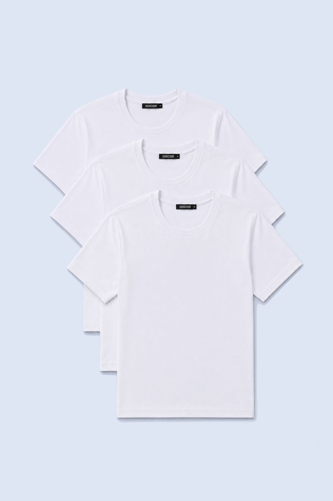3'lü Basic Beyaz Tişört Set