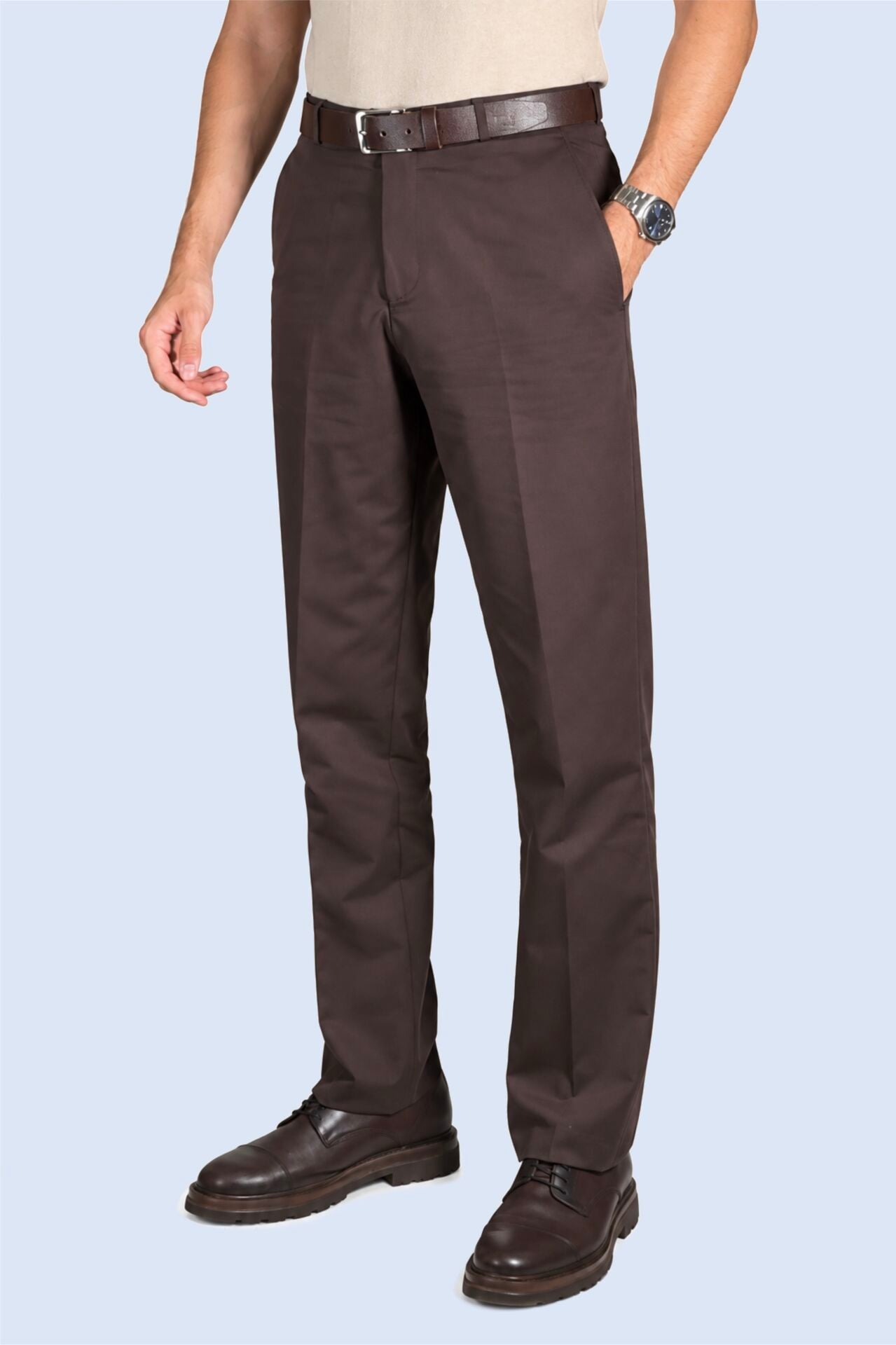 Kahverengi Klasik Kumaş Pantolon | Manovam Premium
