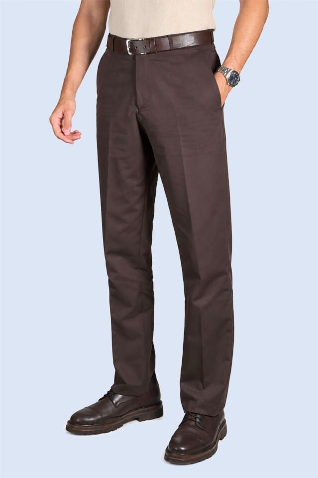 Kahverengi Klasik Kumaş Pantolon | Manovam Premium
