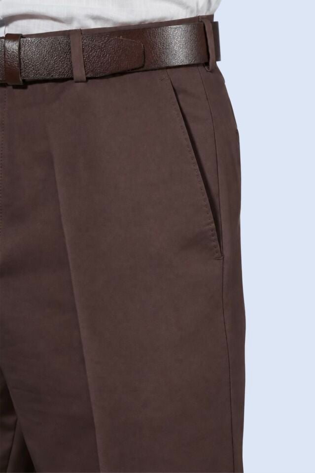 Kahverengi Klasik Kumaş Pantolon | Manovam Premium