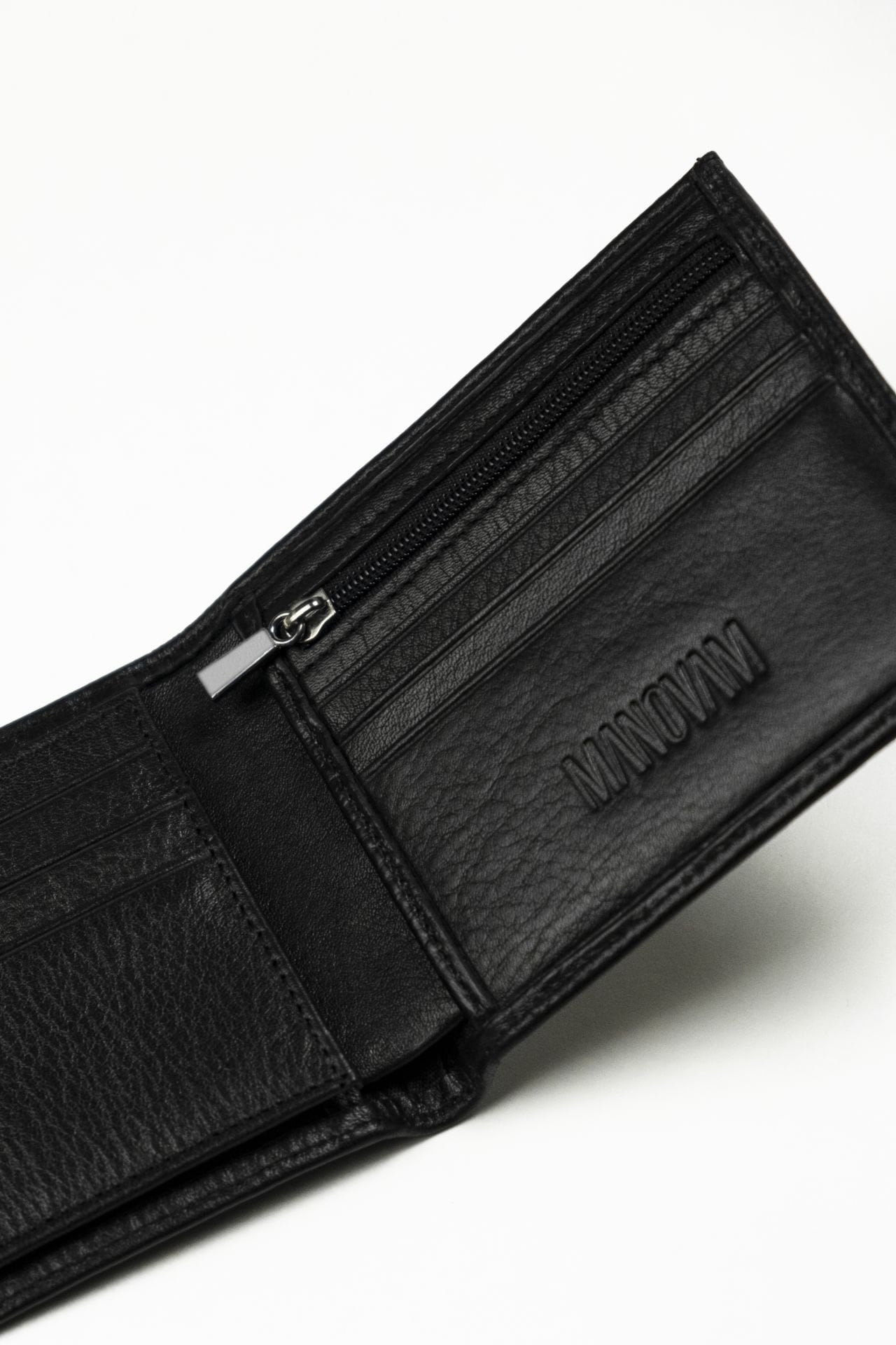 Siyah Deri Manovam Cüzdan