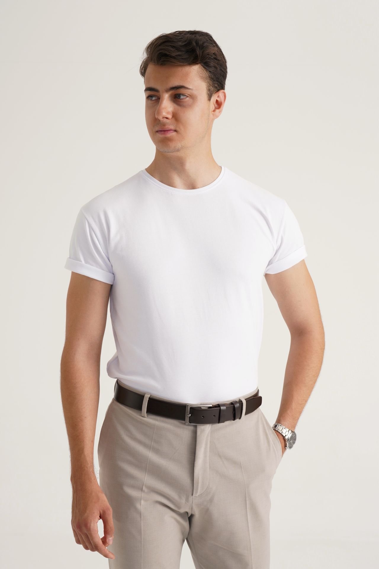 Basic Siyah ve Beyaz Tişört İkili Set