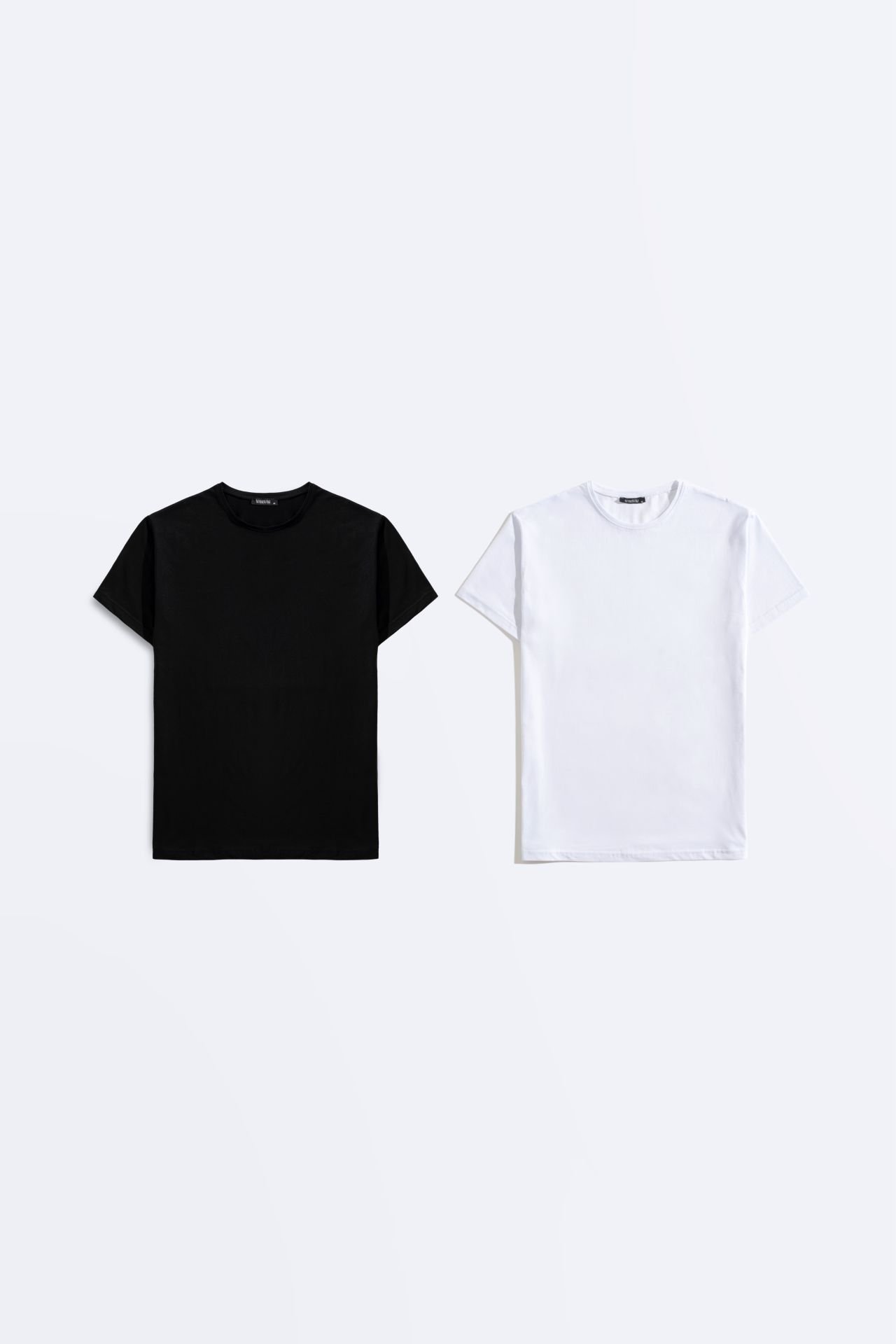 Basic Siyah ve Beyaz Tişört İkili Set