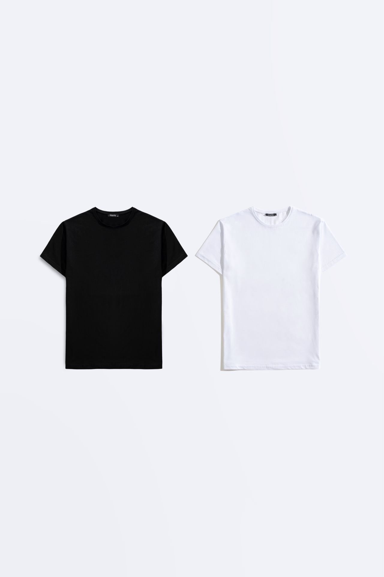 Basic Siyah ve Beyaz Tişört İkili Set