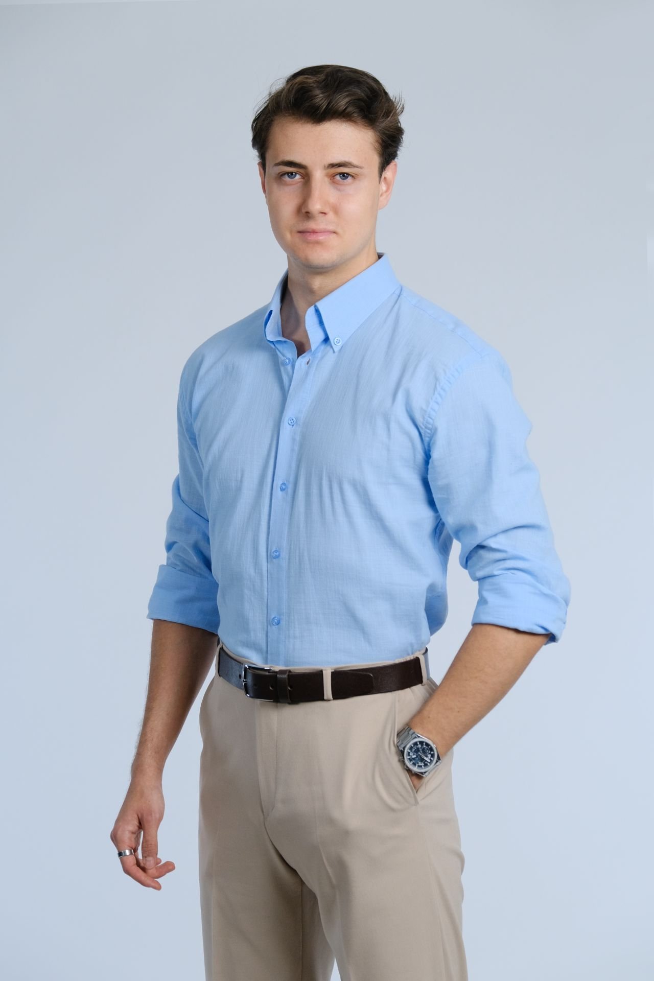 Mavi Gömlek / Dik Yaka