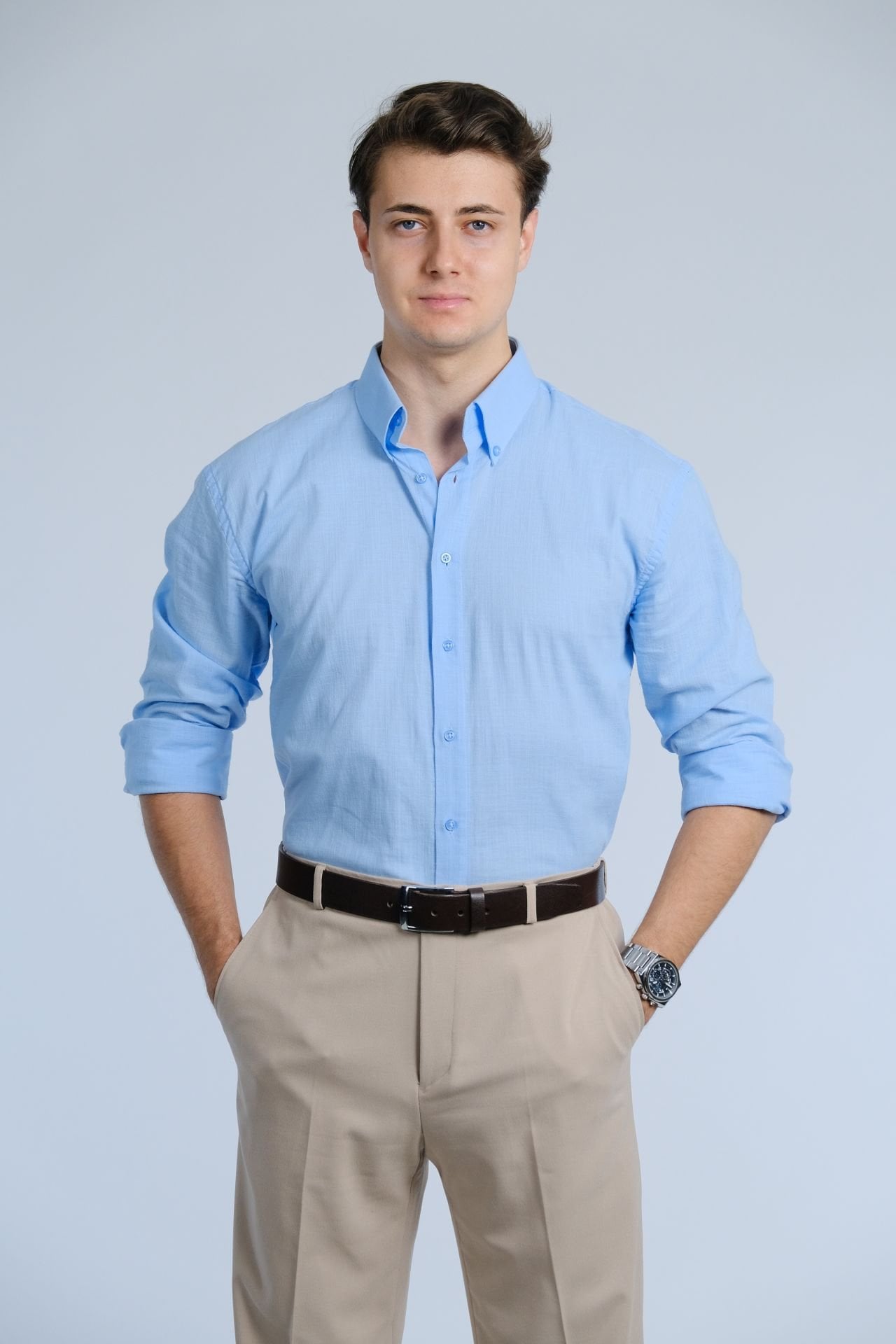 Mavi Gömlek / Dik Yaka