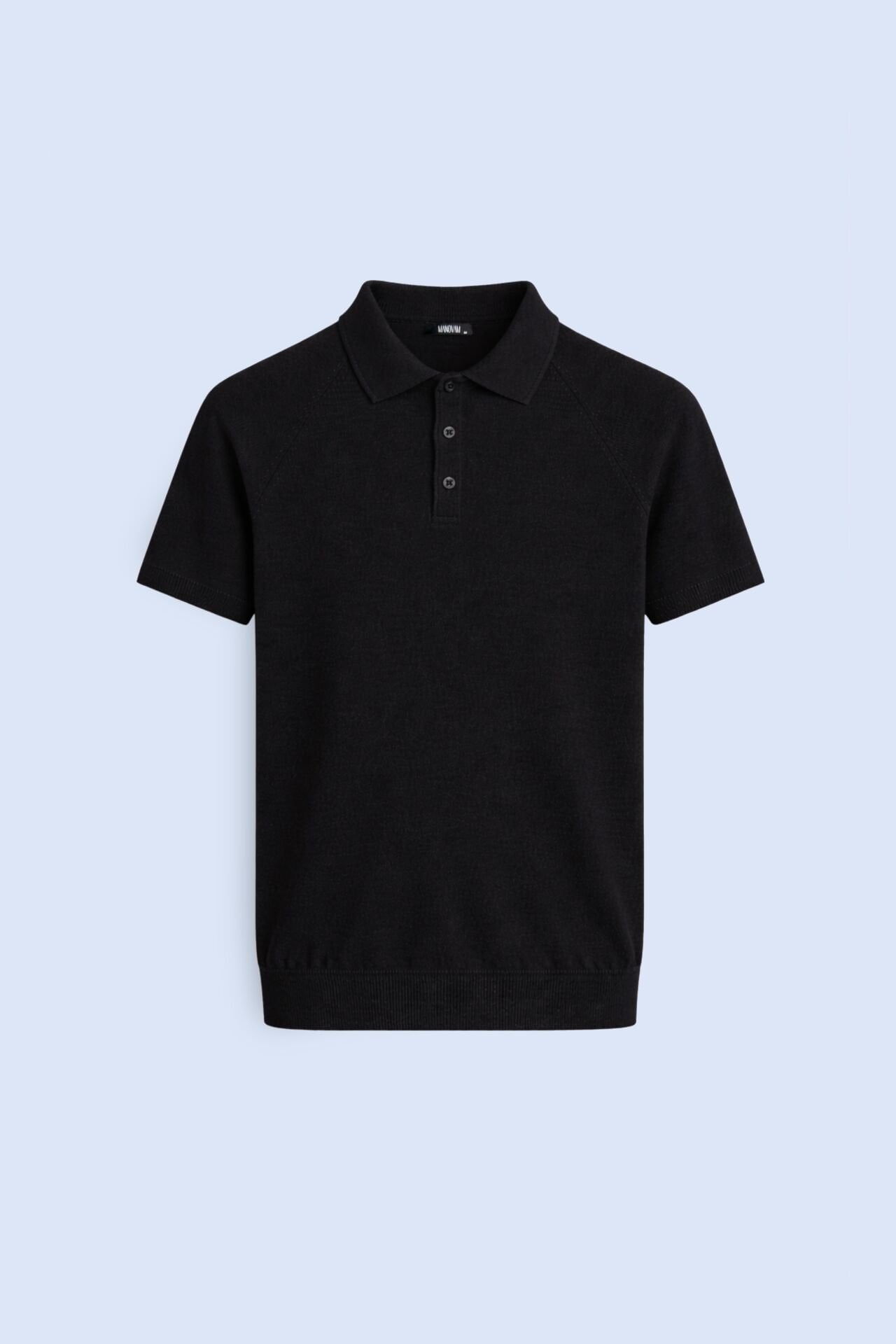 Siyah Polo Yaka Triko Tişört