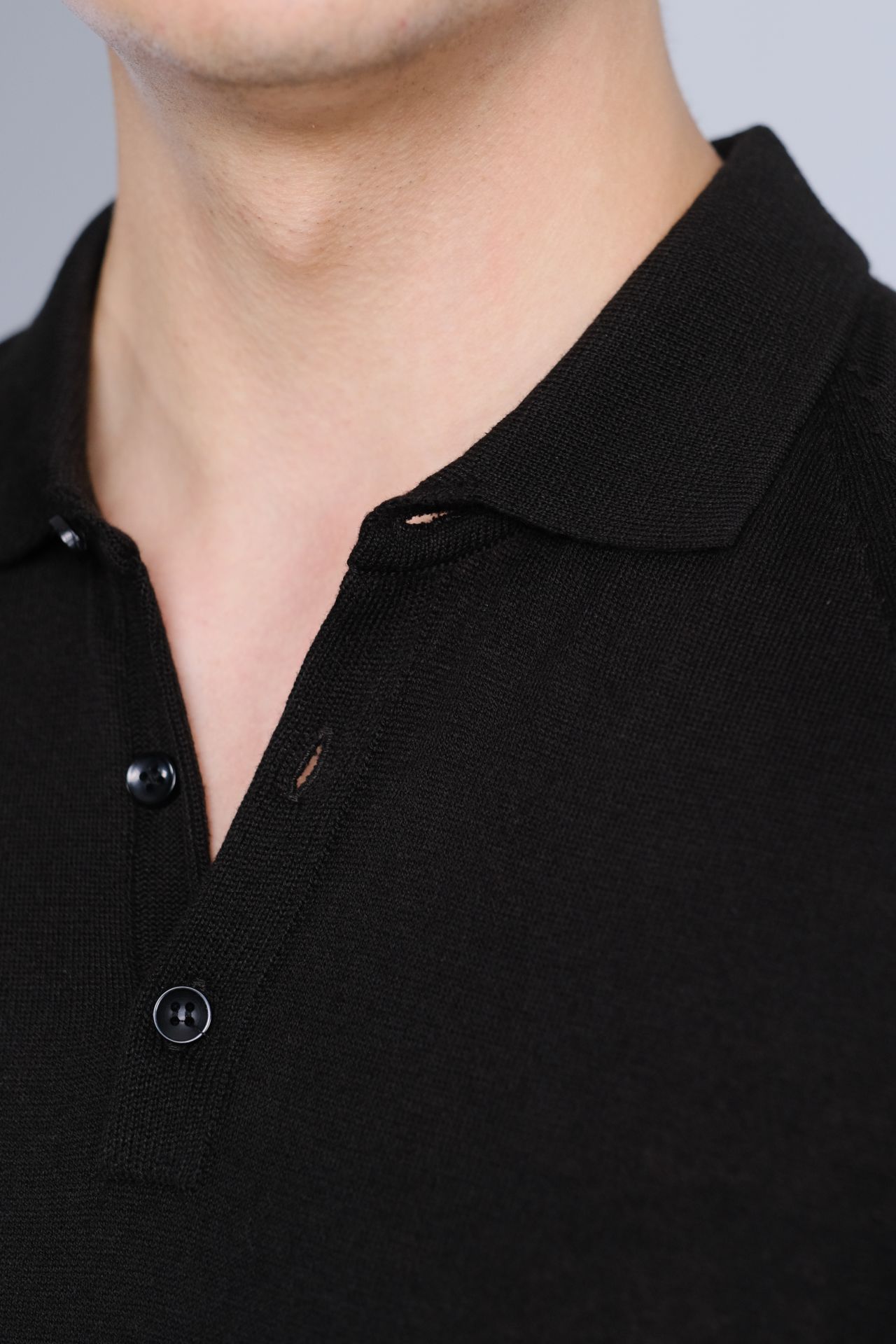 Siyah Polo Yaka Triko Tişört