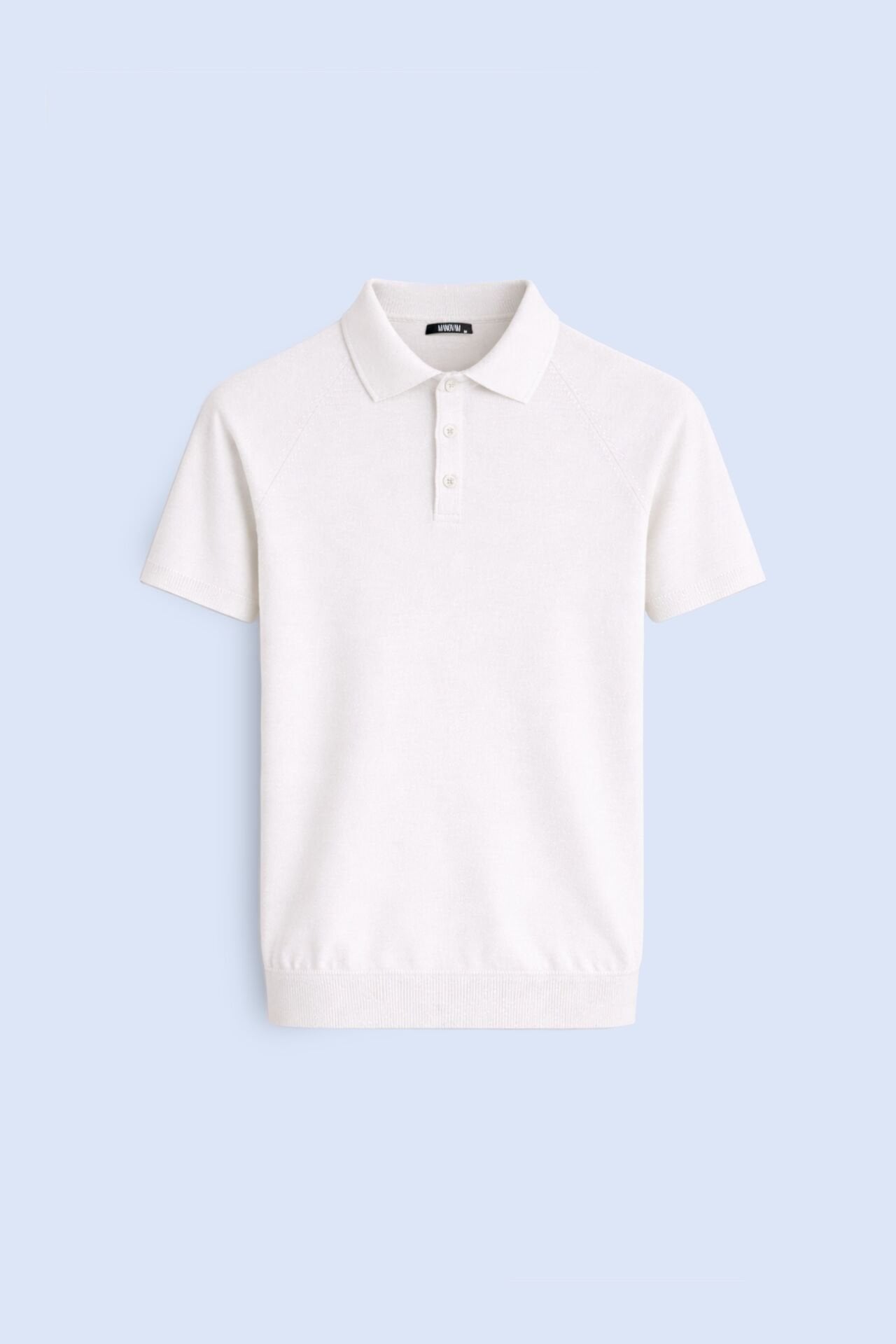 Beyaz Polo Yaka Triko Tişört