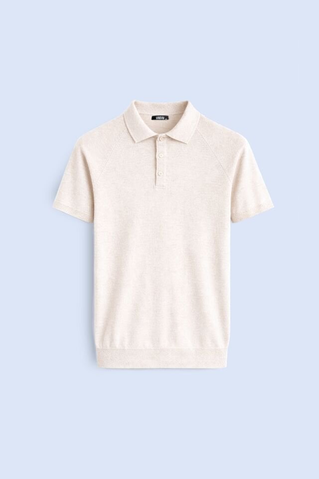 Bej Polo Yaka Triko Tişört