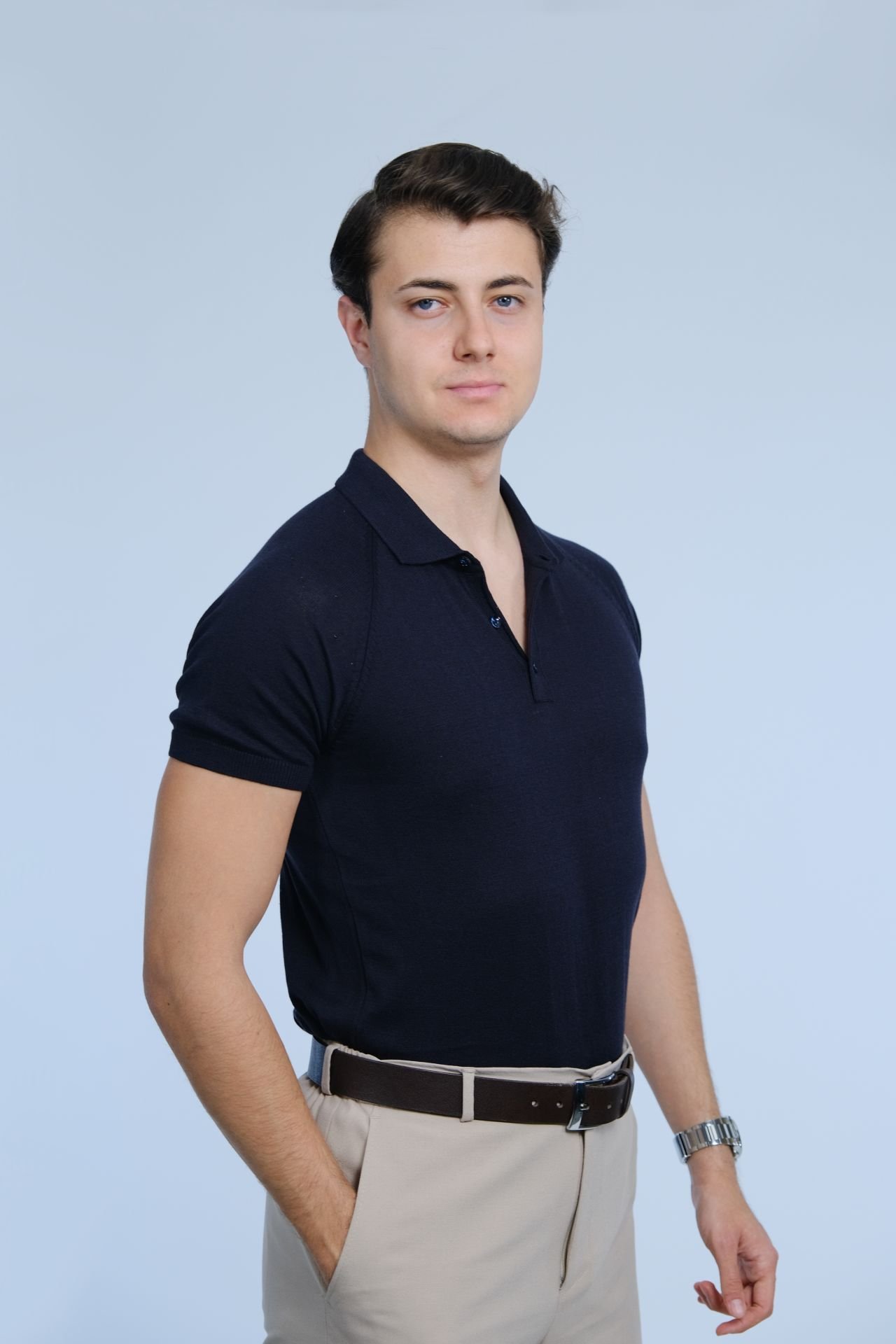 Lacivert Polo Yaka Triko Tişört