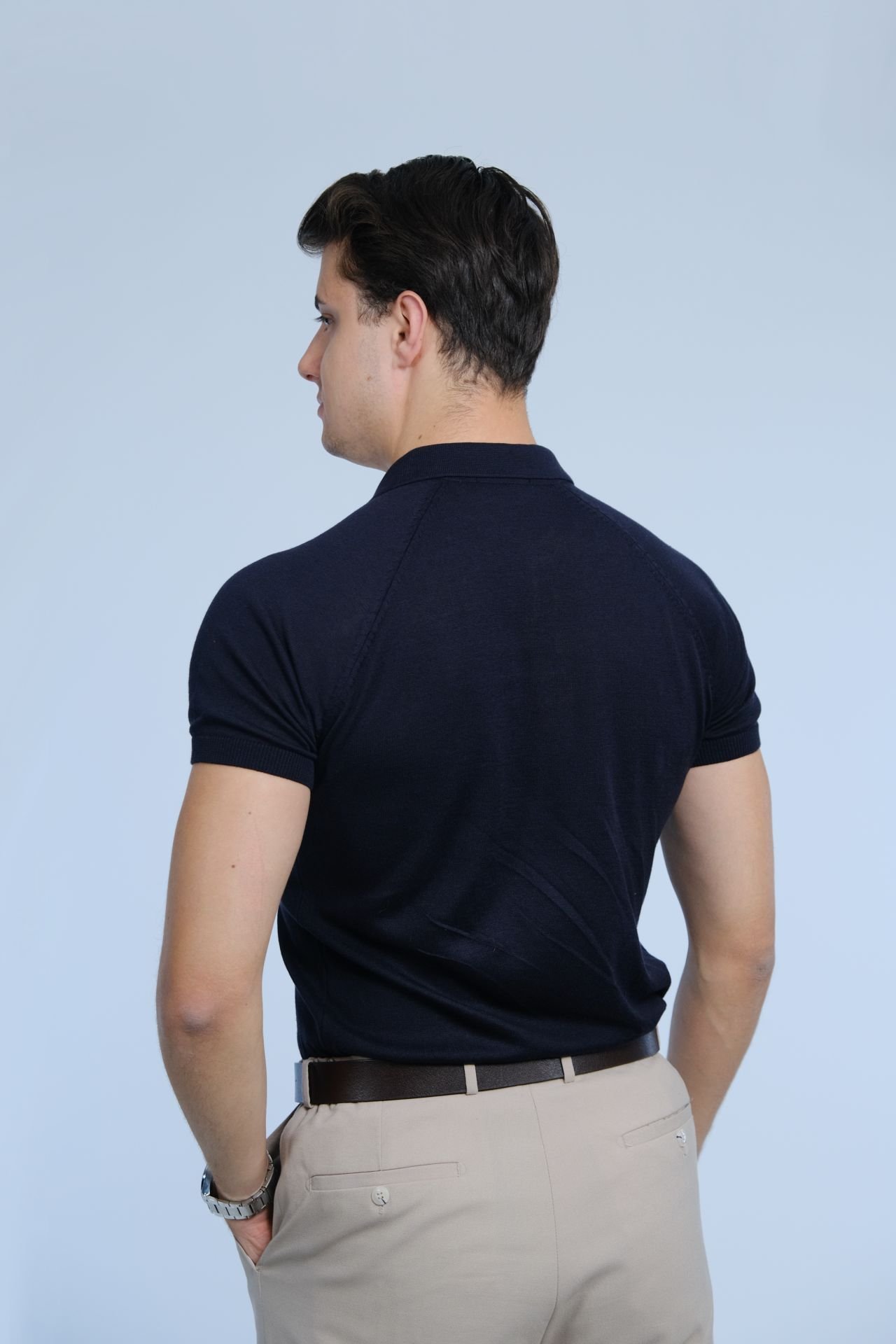 Lacivert Polo Yaka Triko Tişört