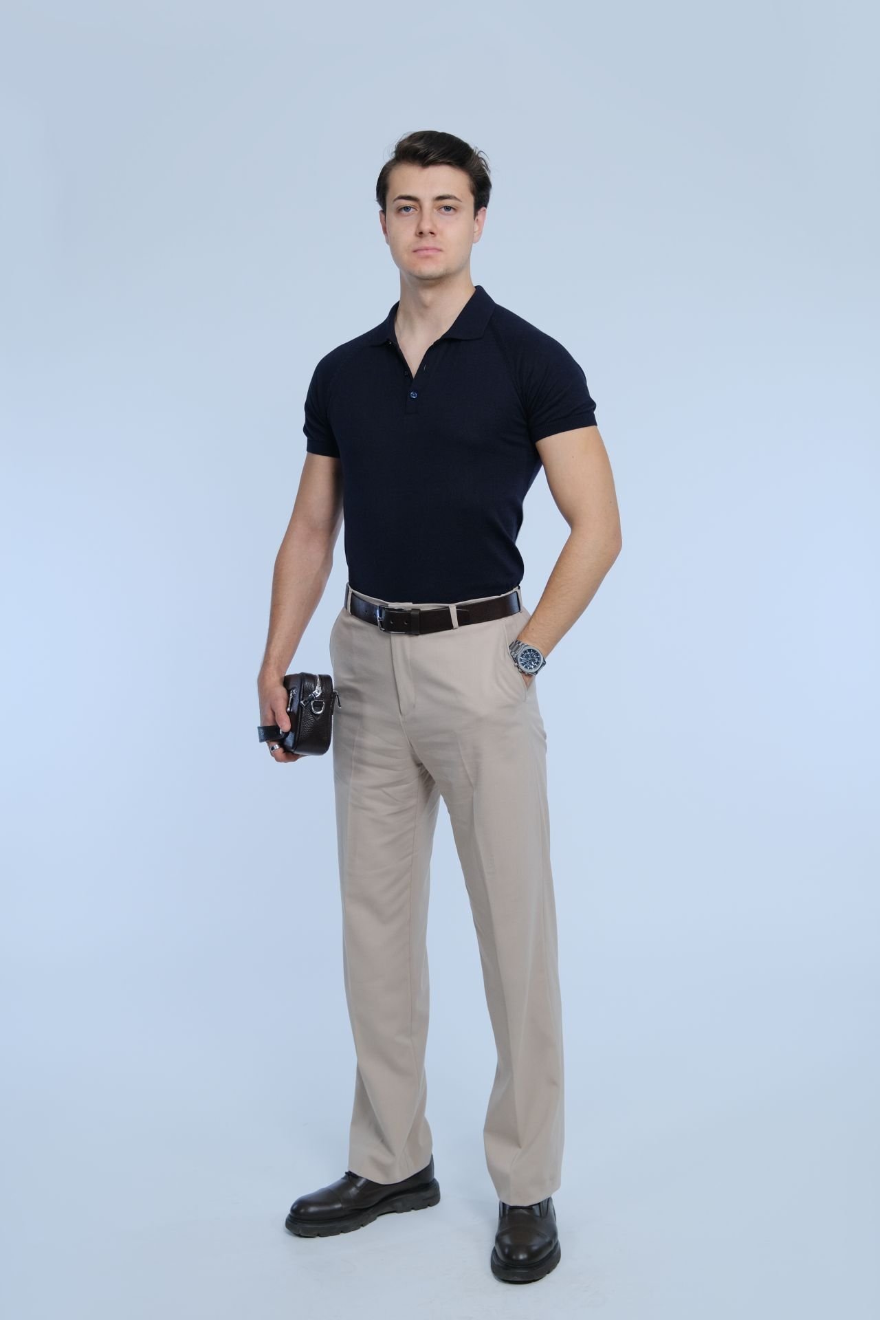 Lacivert Polo Yaka Triko Tişört