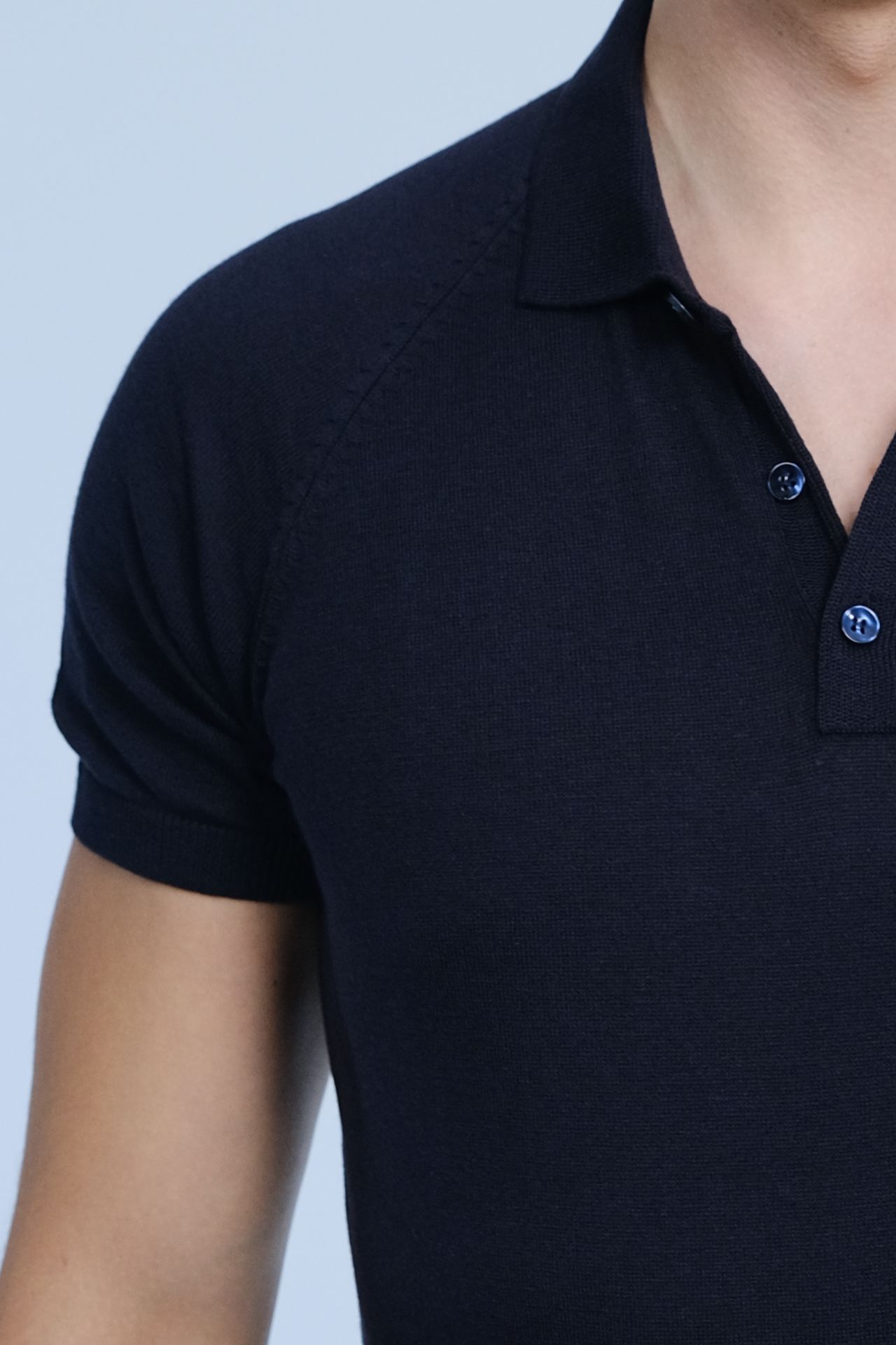 Lacivert Polo Yaka Triko Tişört