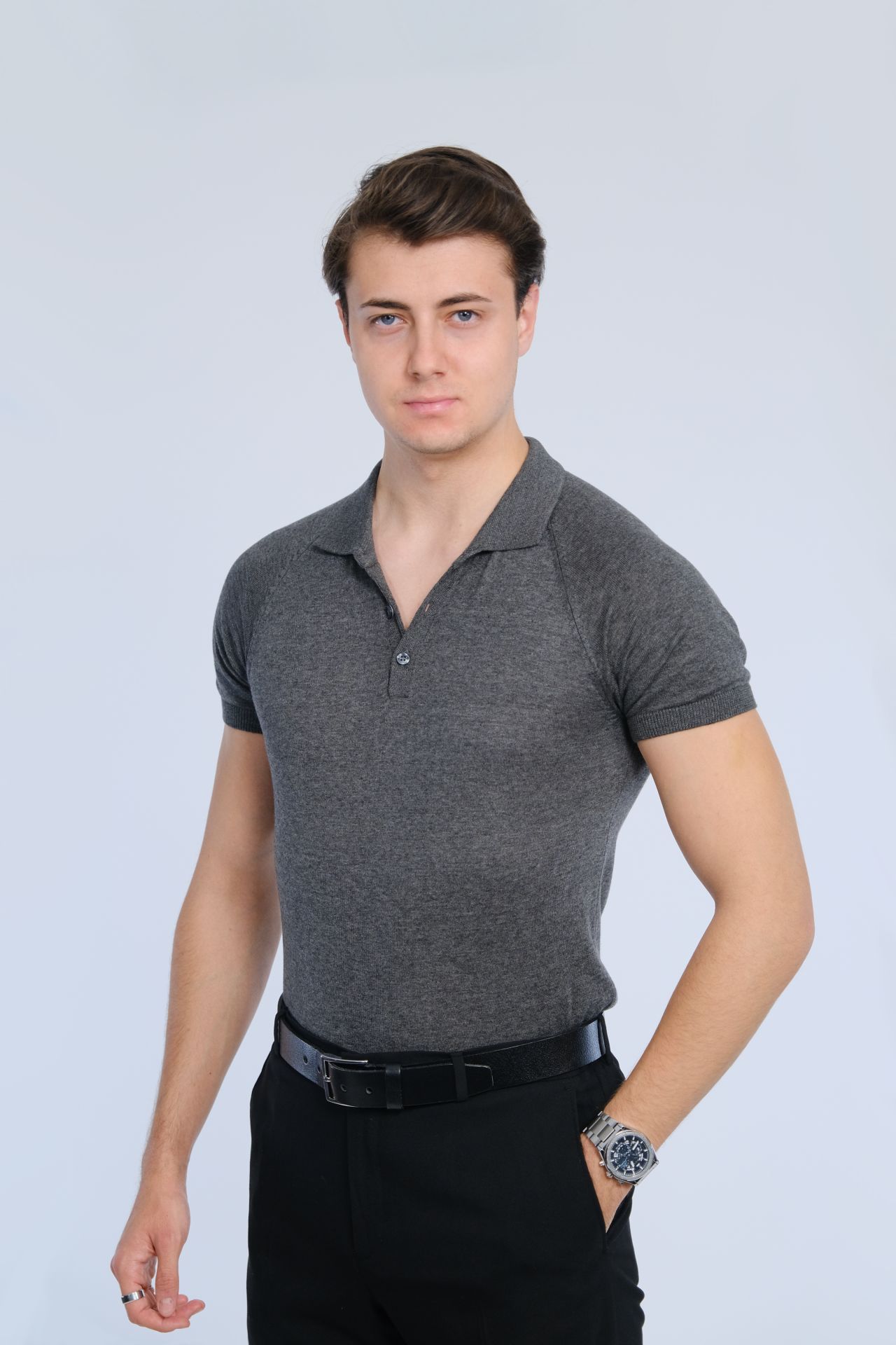 Antrasit Polo Yaka Triko Tişört