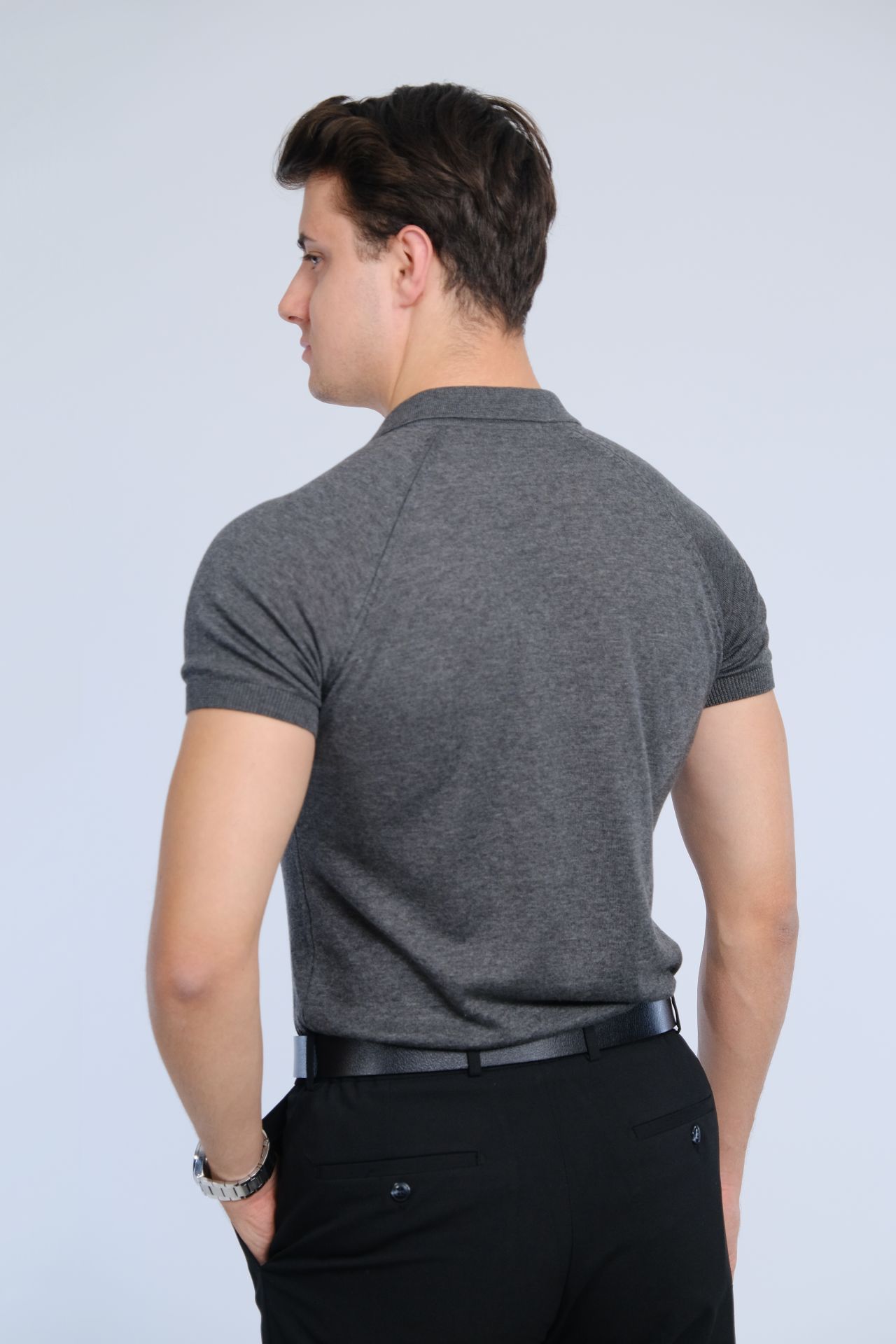 Antrasit Polo Yaka Triko Tişört