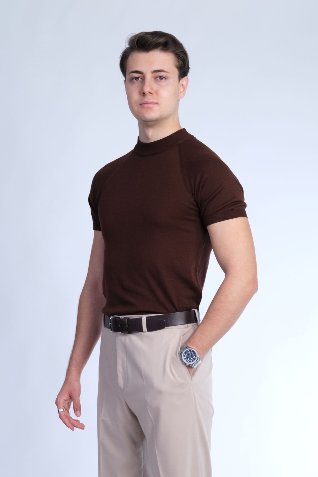 Kahverengi Triko Tişört