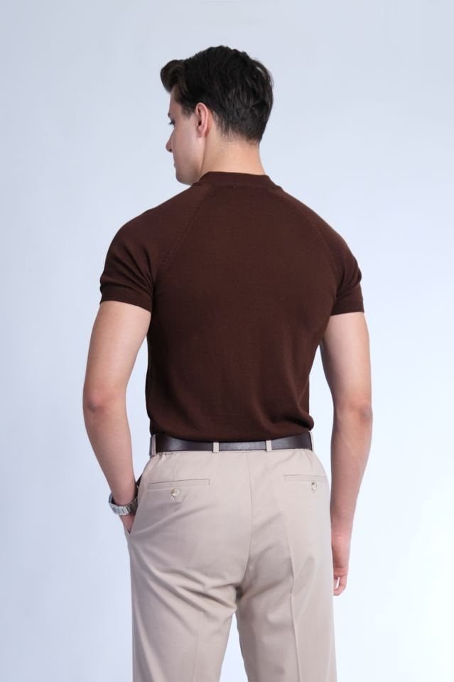 Brown Knitted T-Shirt