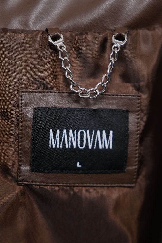 Kahverengi Suni Deri Ceket