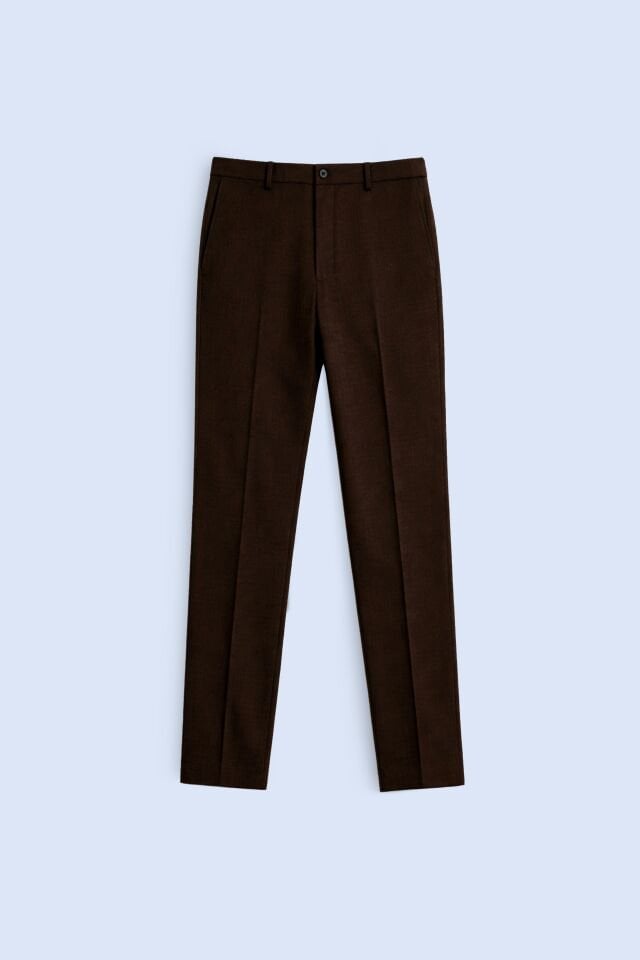 Koyu Kahverengi Kumaş Pantolon