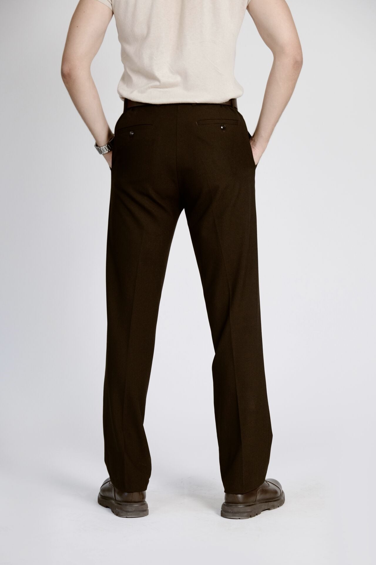 Koyu Kahverengi Kumaş Pantolon