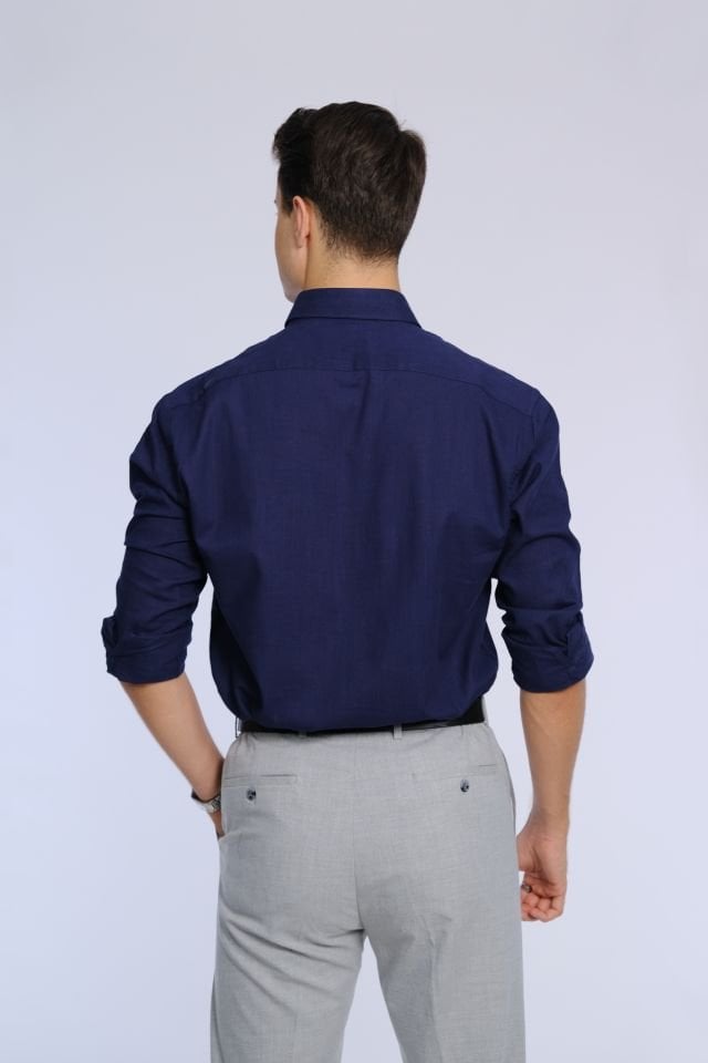 Lacivert Gömlek Klasik Yaka