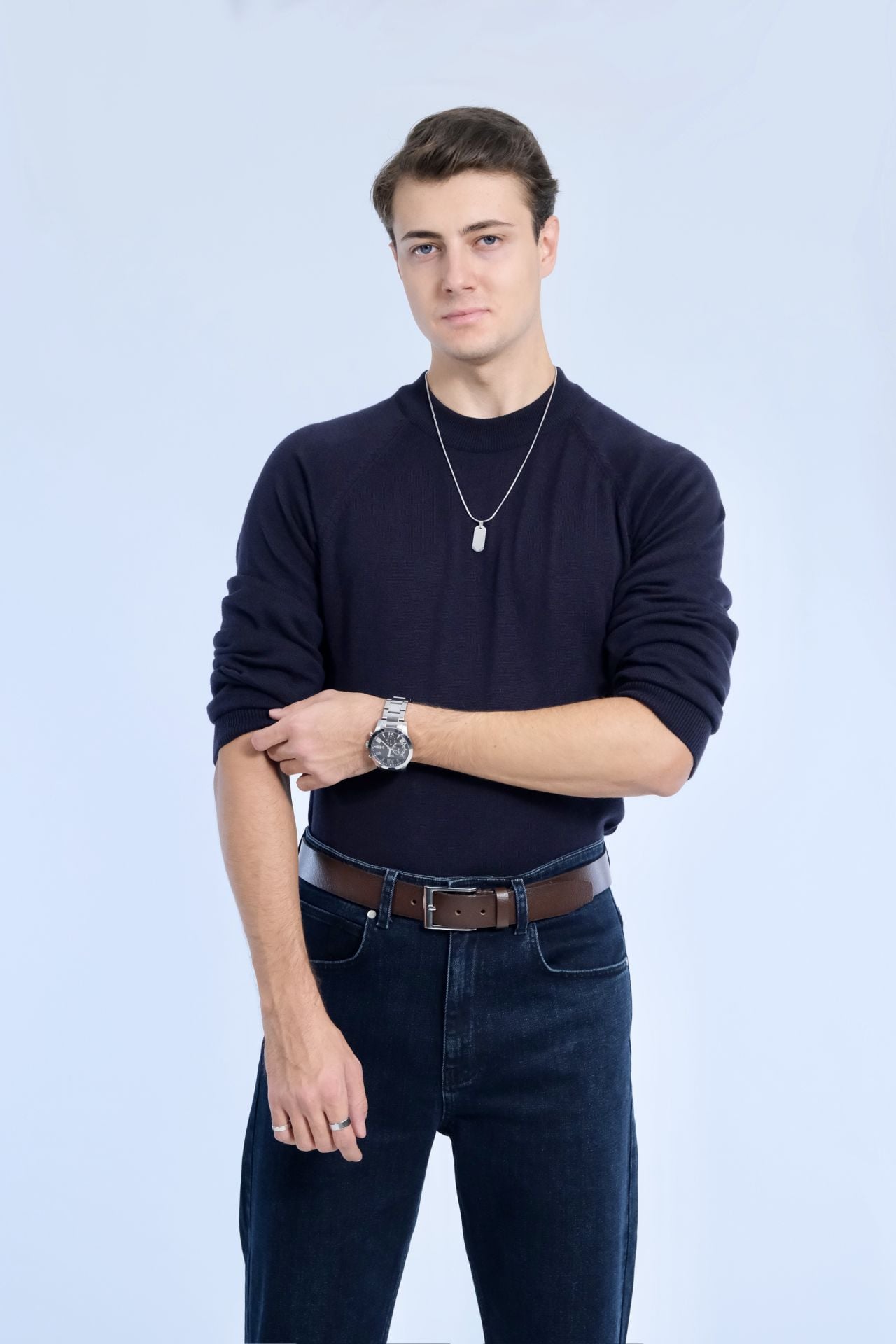 Çeyrek Boğazlı Lacivert Triko