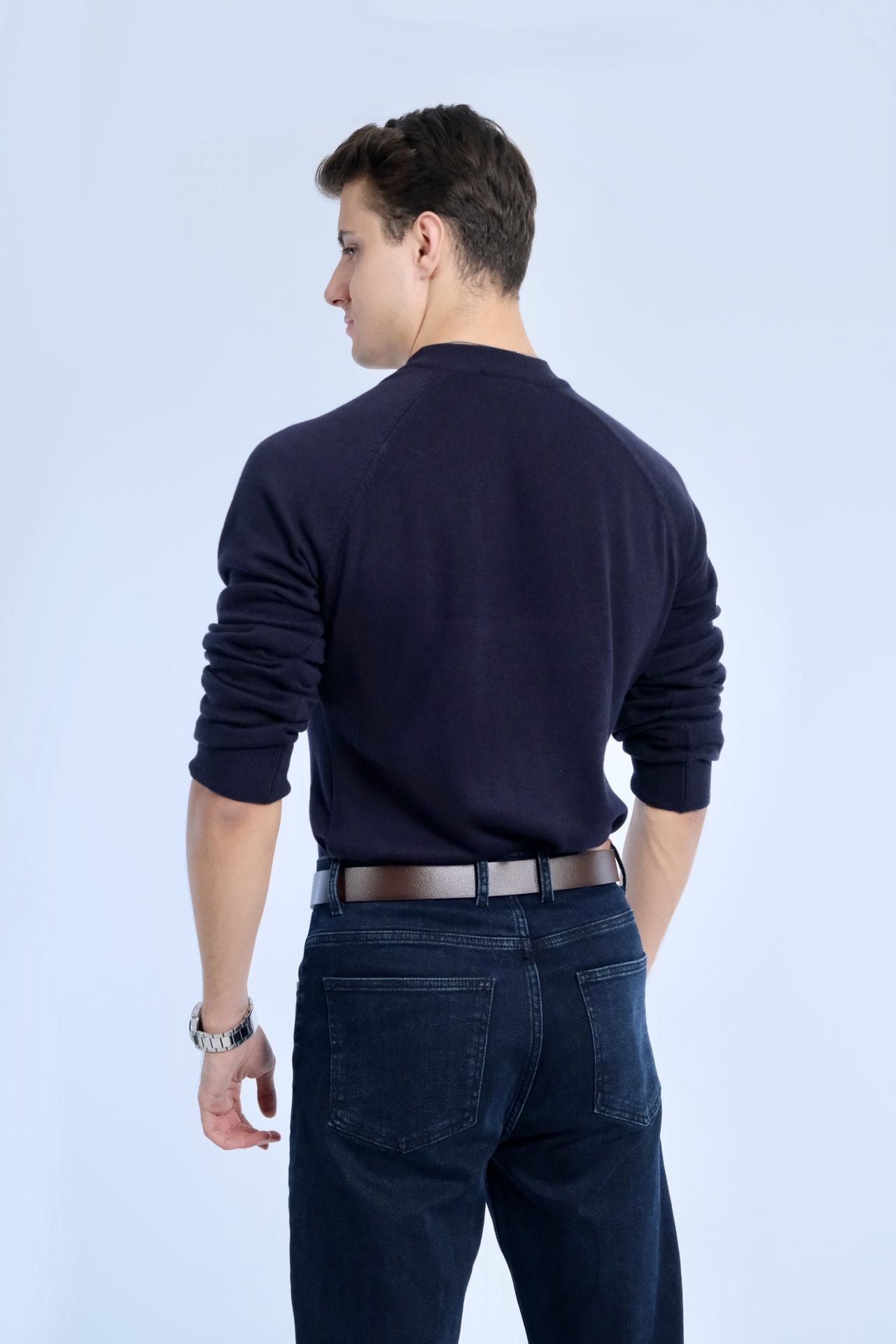 Çeyrek Boğazlı Lacivert Triko