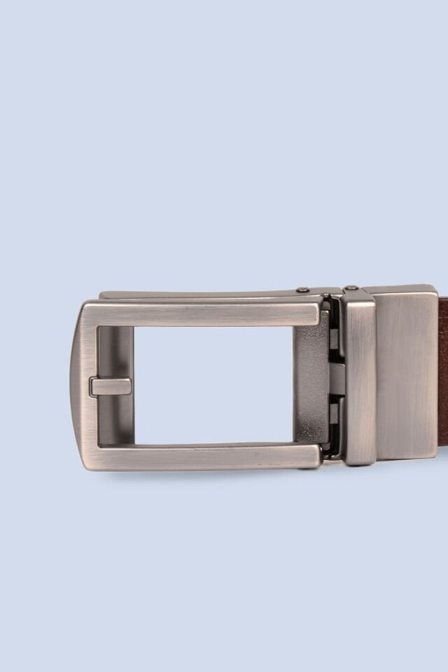 Mekanizmalı Kahverengi Hakiki Deri Kemer