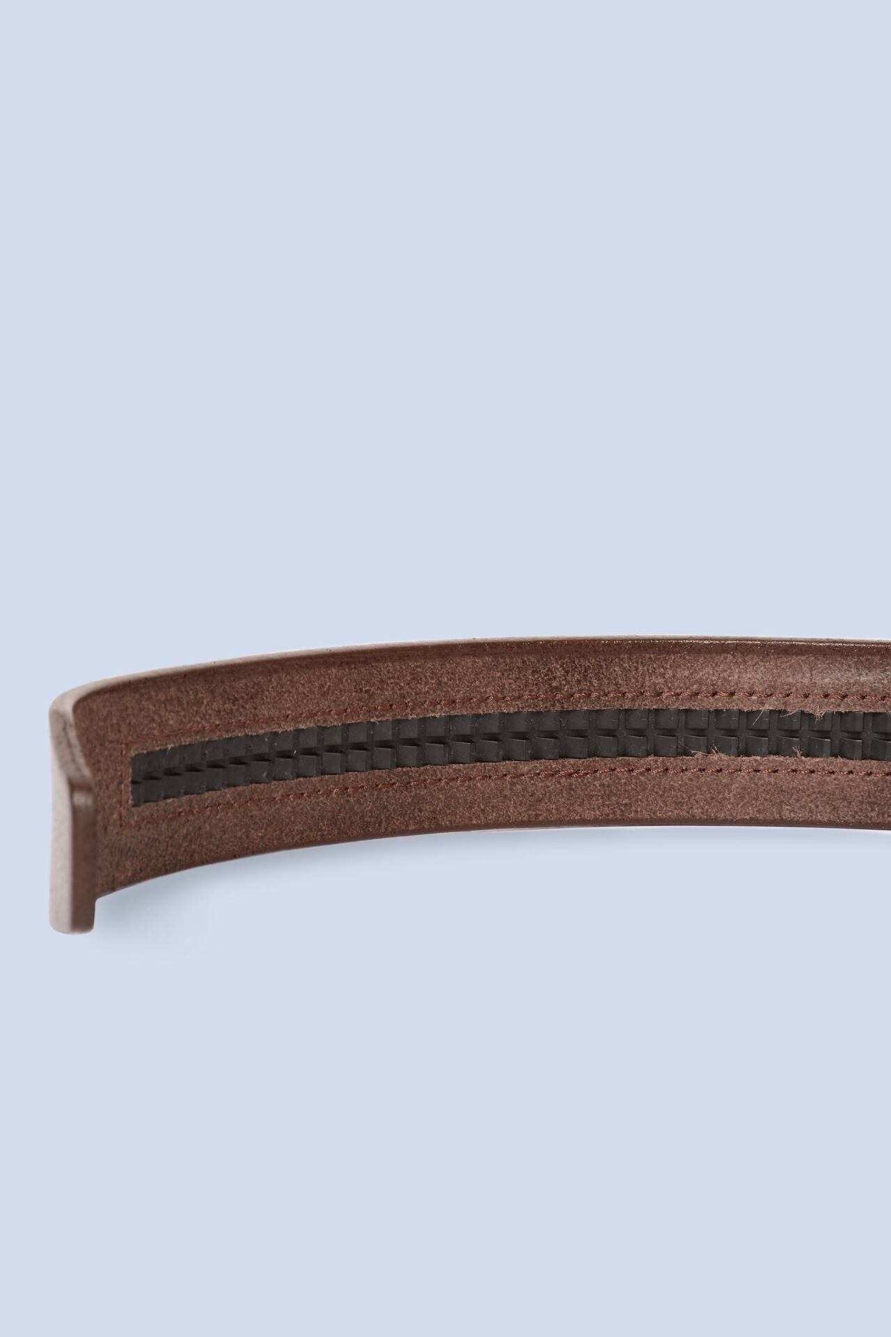 Mekanizmalı Kahverengi Hakiki Deri Kemer