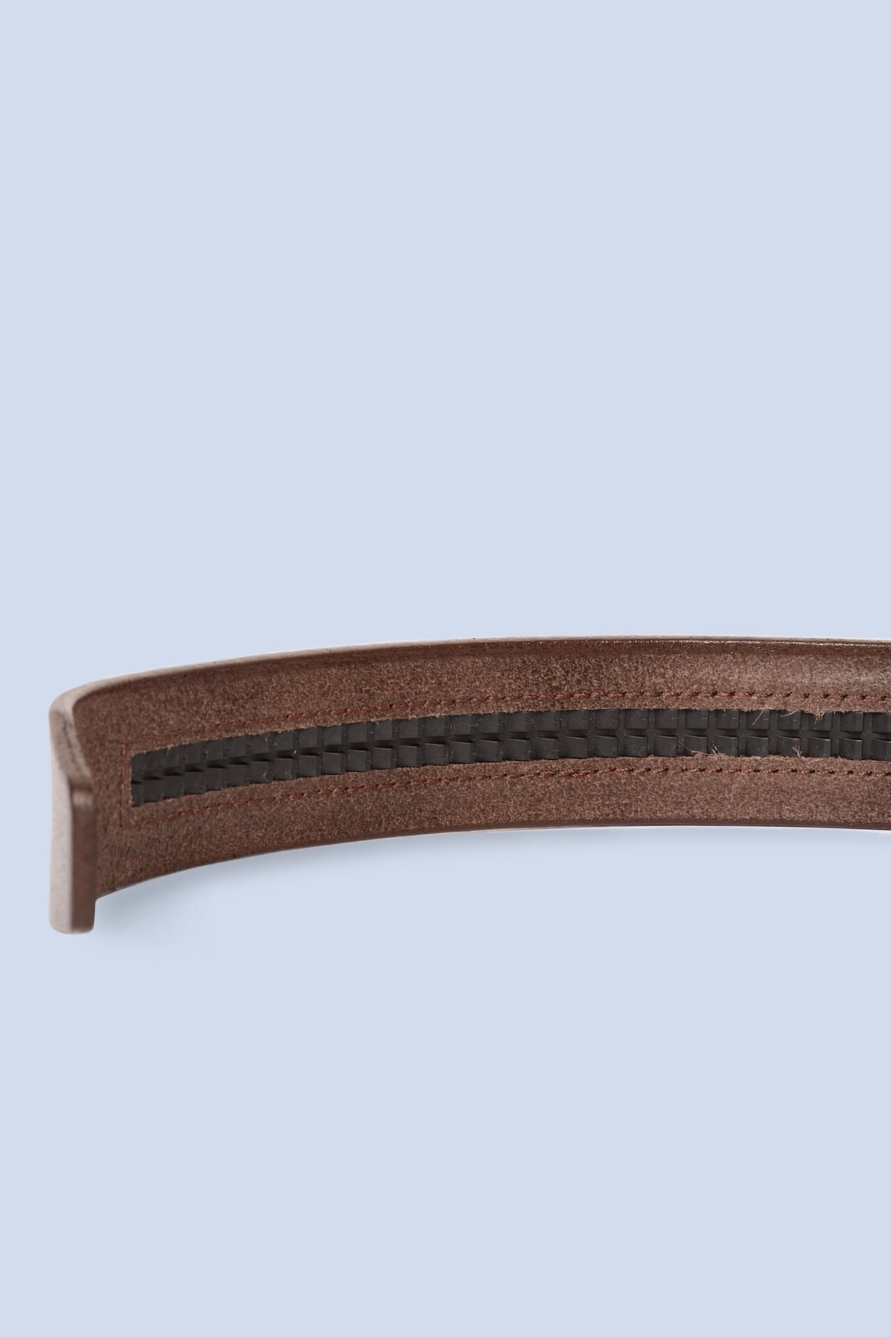 Mekanizmalı Kahverengi Hakiki Deri Kemer