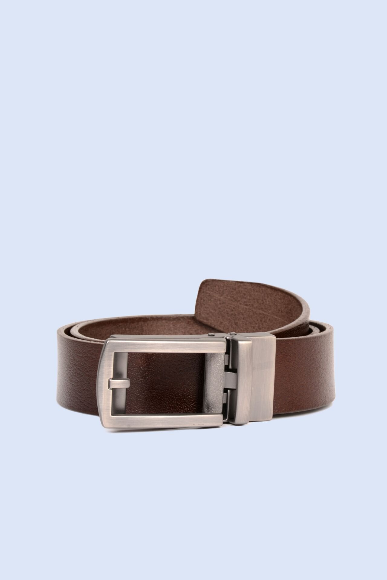 Mekanizmalı Kahverengi Hakiki Deri Kemer